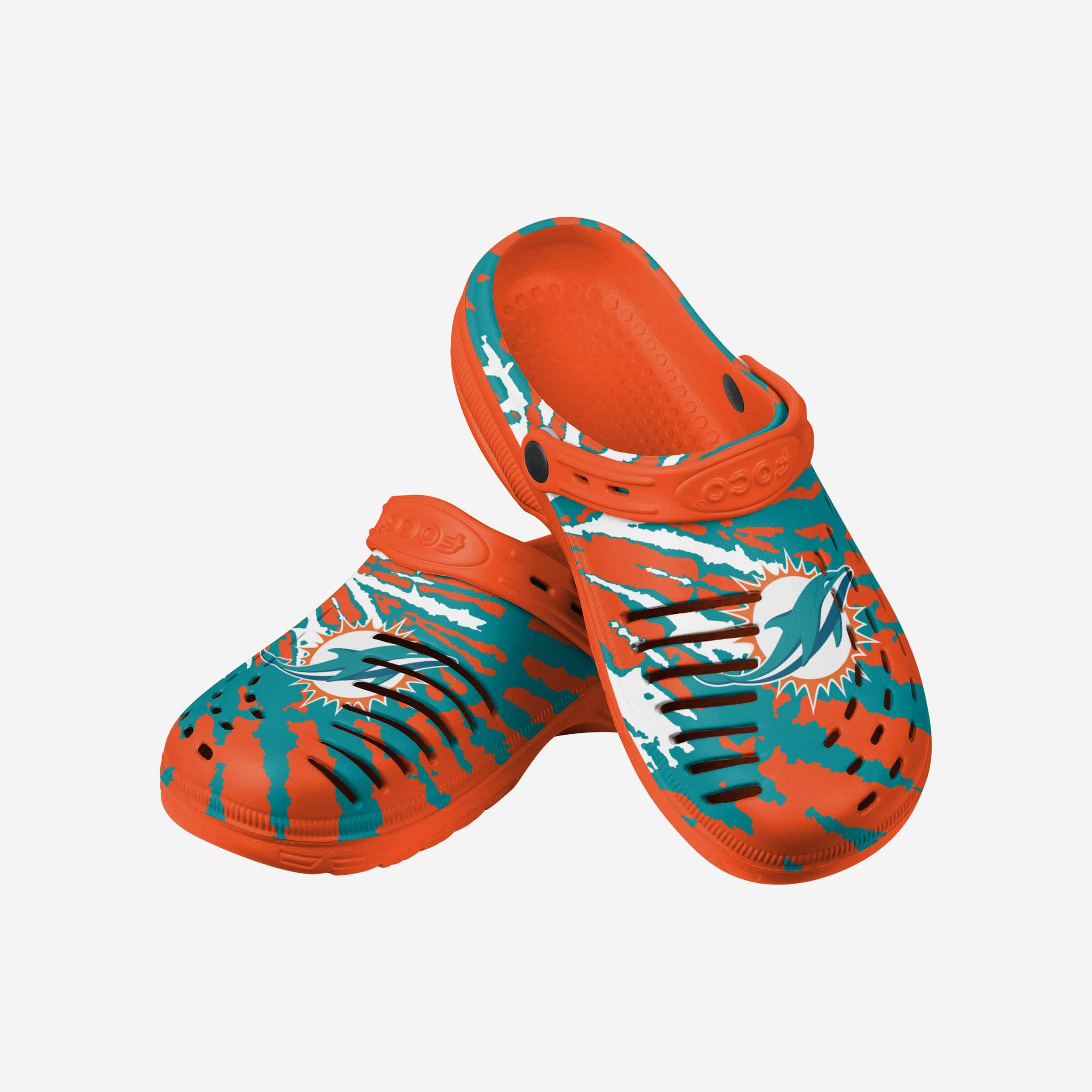 Groovy Miami Dolphins Tie - Dye Clogs with Straps