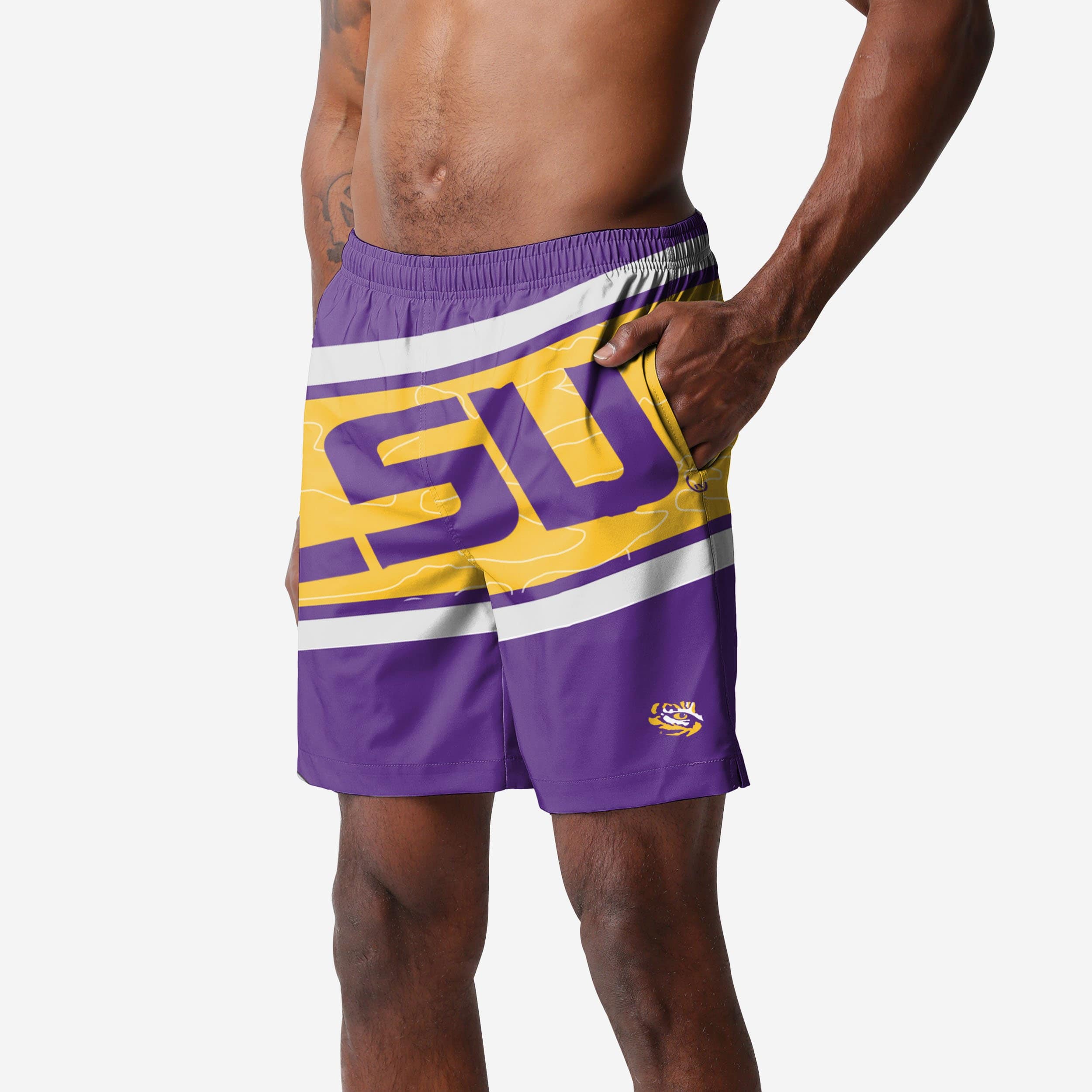 LSU Tigers Bold Wordmark Swimming Trunks - Show Your Fandom!