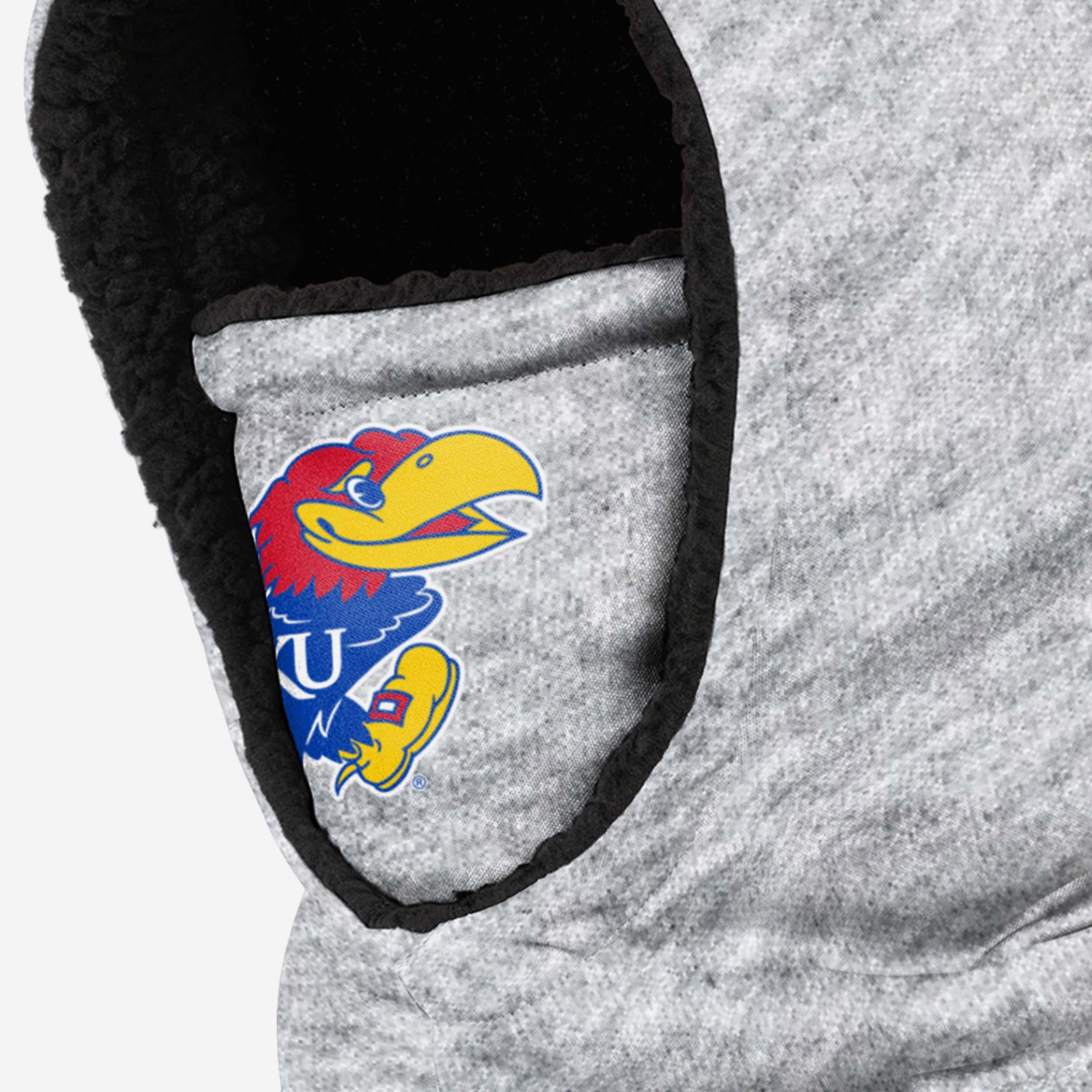 Kansas Jayhawks Heather Grey Big Logo Hooded Gaiter - Stay Warm in Style!