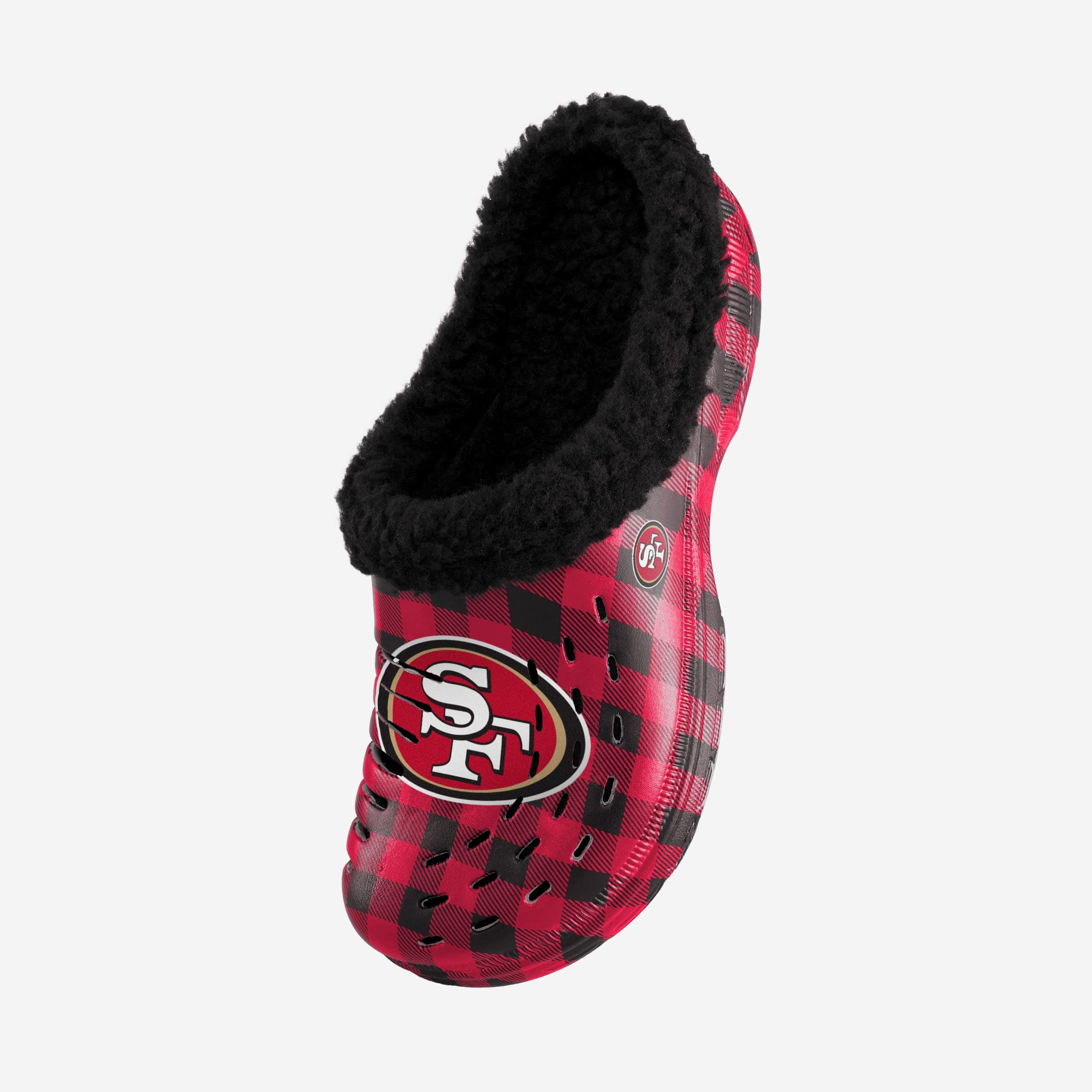 San Francisco 49ers Stylish Sherpa Lined Buffalo Check Clogs