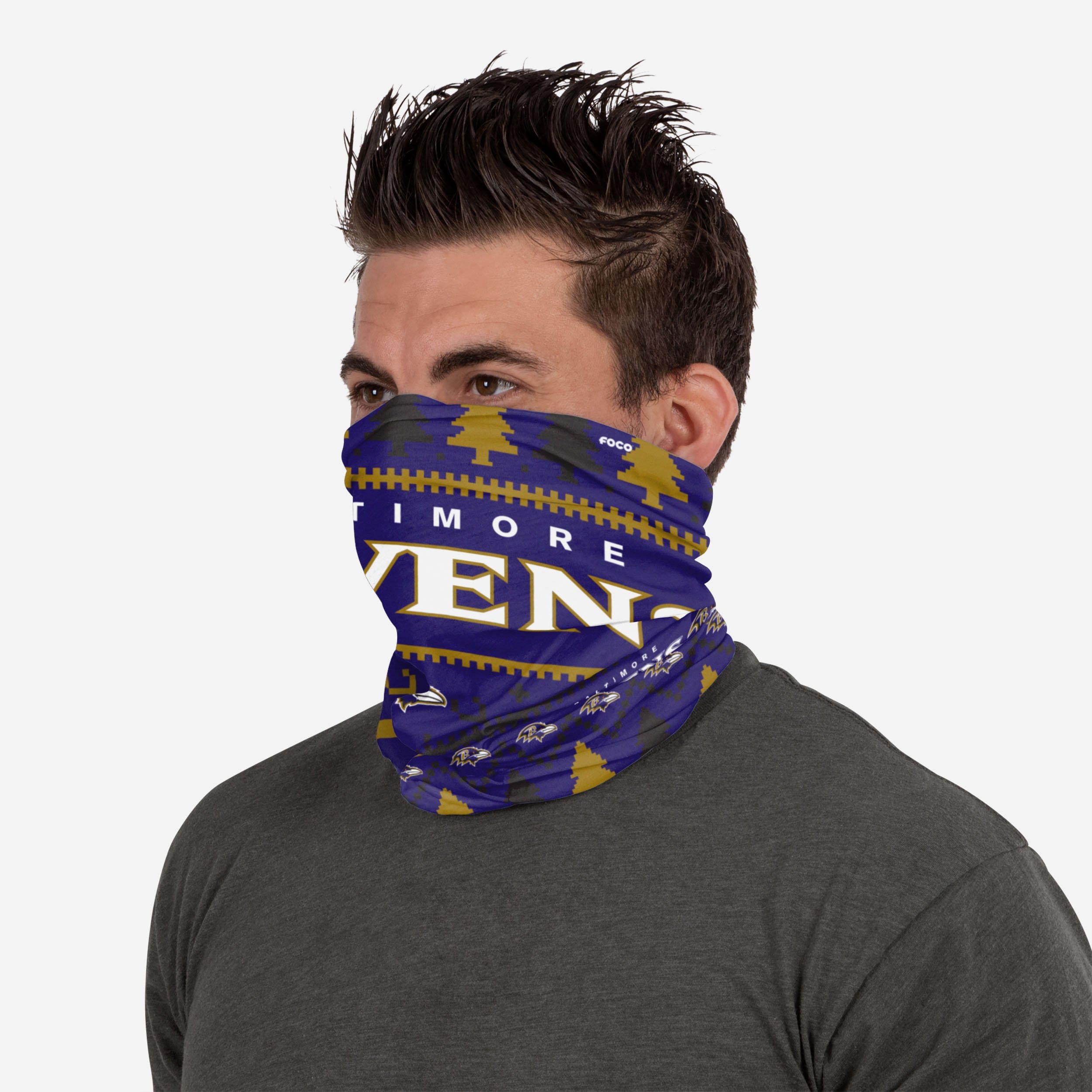 Baltimore Ravens Wordmark Holiday Gaiter Scarf - Show Your Team Spirit!