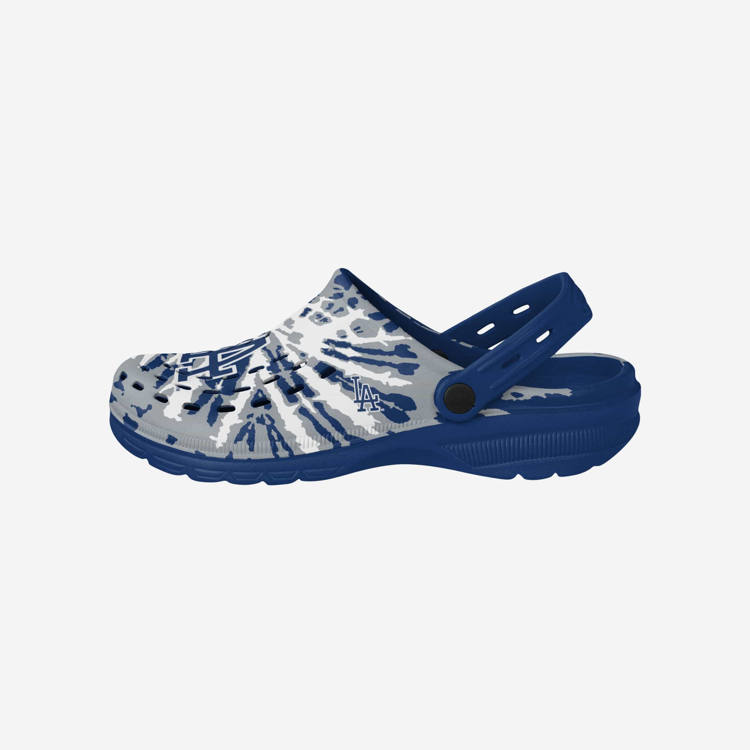 Groovy Los Angeles Dodgers Tie - Dye Clogs with Straps