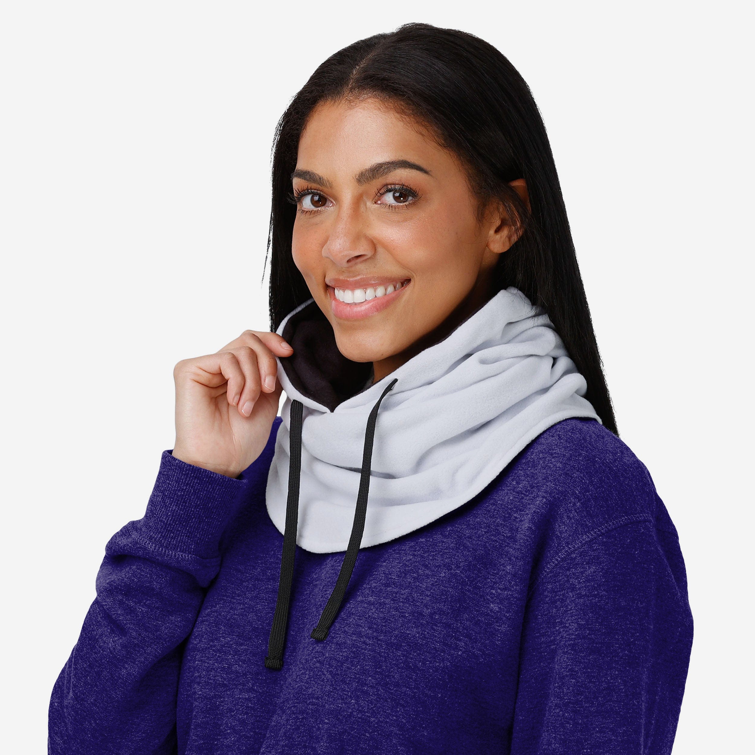 Baltimore Ravens Stunning White Drawstring Hooded Gaiter - Must - Have for Fans!