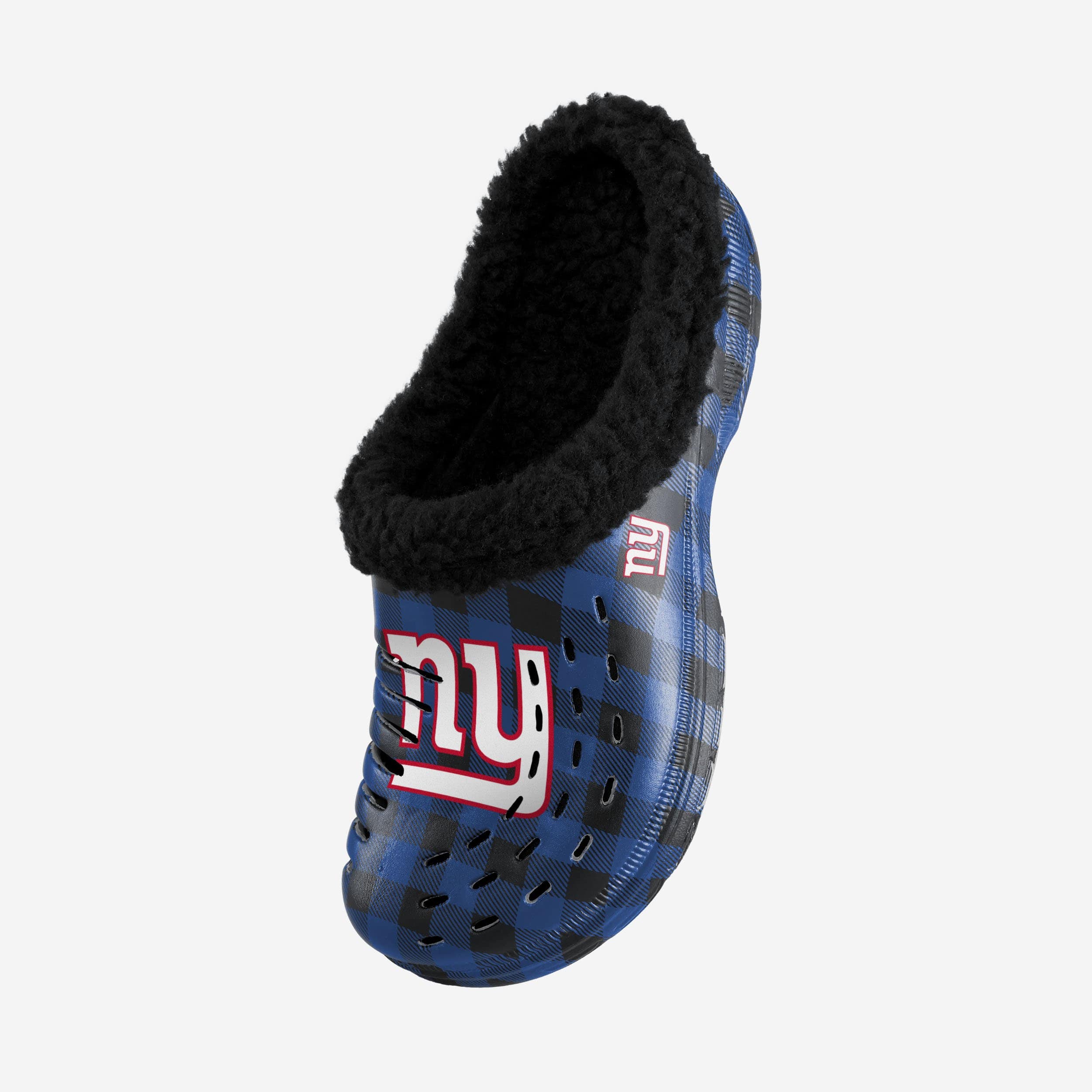 New York Giants Sherpa Lined Buffalo Check Fashion Clogs