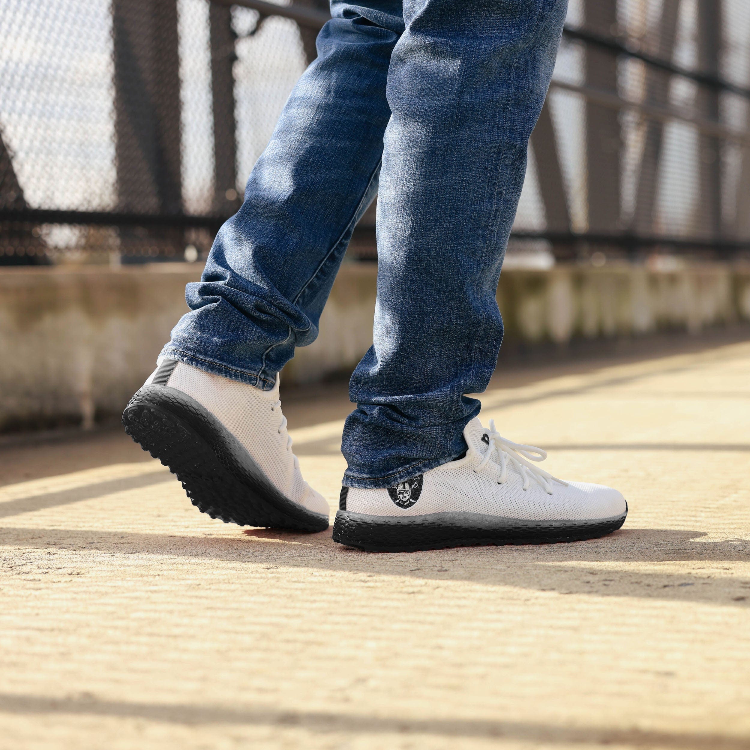 Electrifying Las Vegas Raiders Gradient Midsole White Sneakers