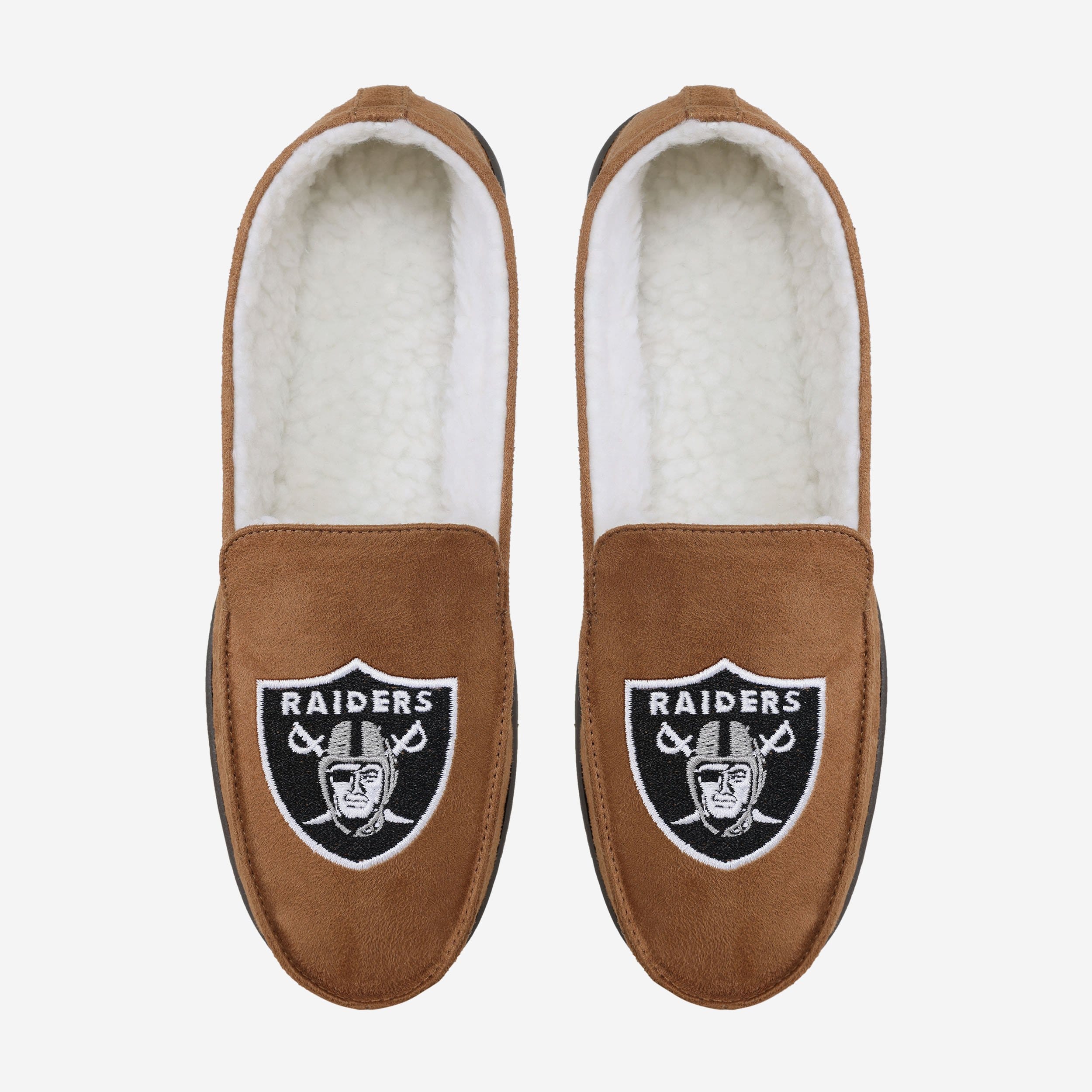 Stylish Las Vegas Raiders Beige Moccasin Slippers