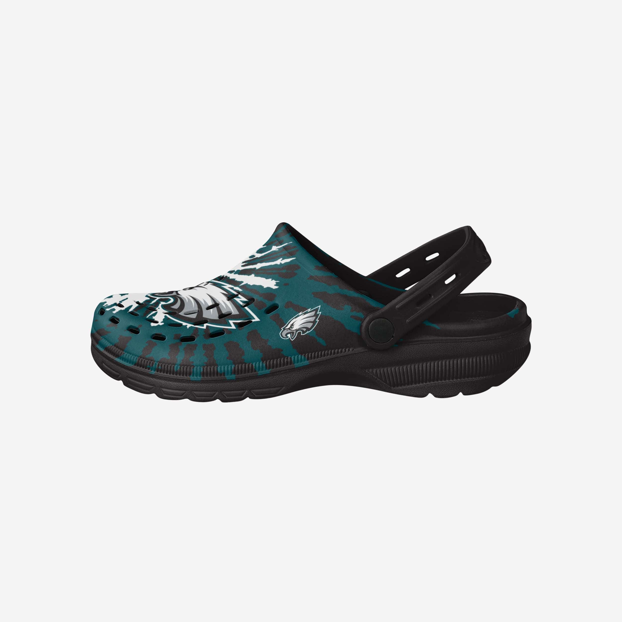 Philadelphia Eagles Tie-Dye Strapped Clogs - Stand Out in Style!