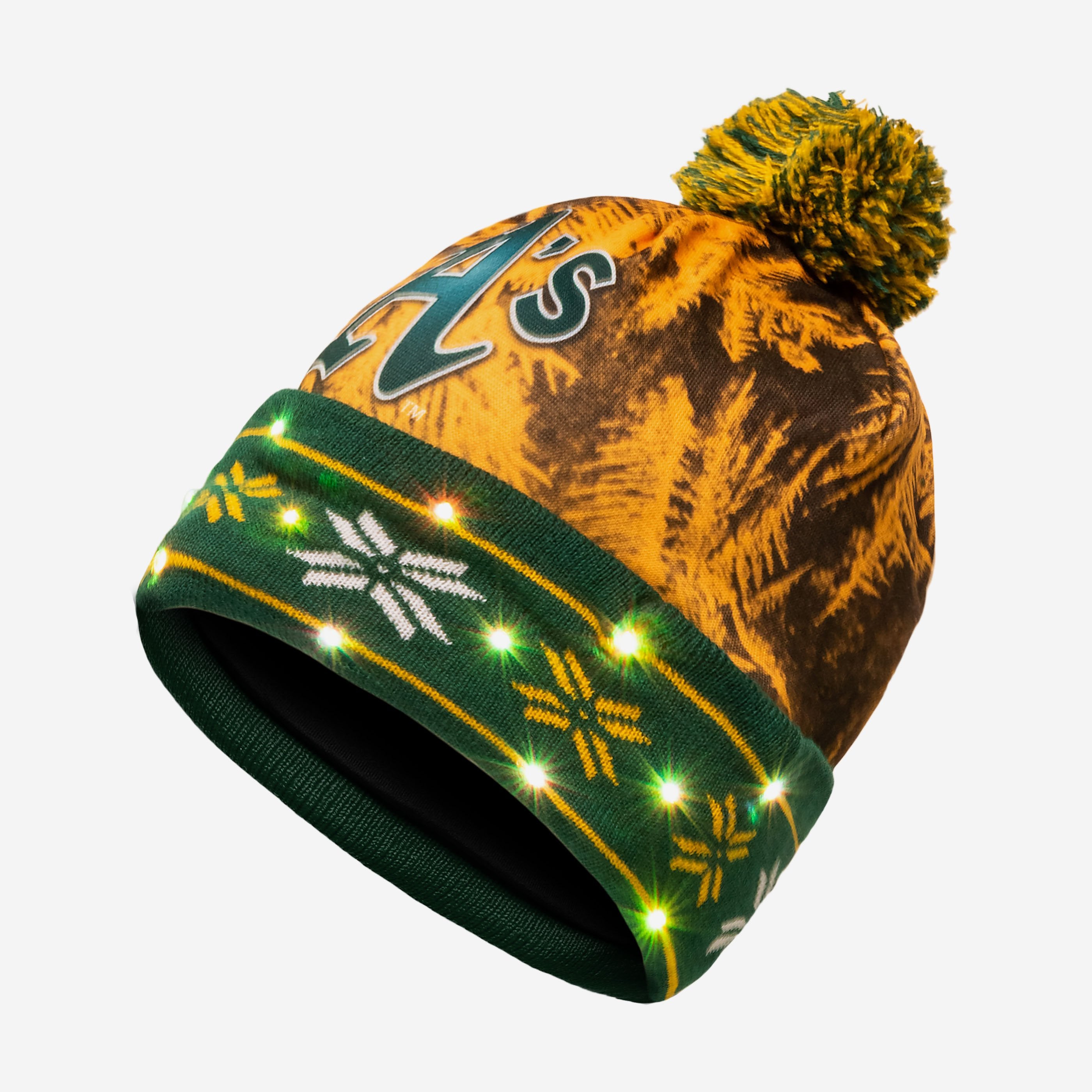 Oakland Athletics Stunning Big Logo Light - Up Beanie