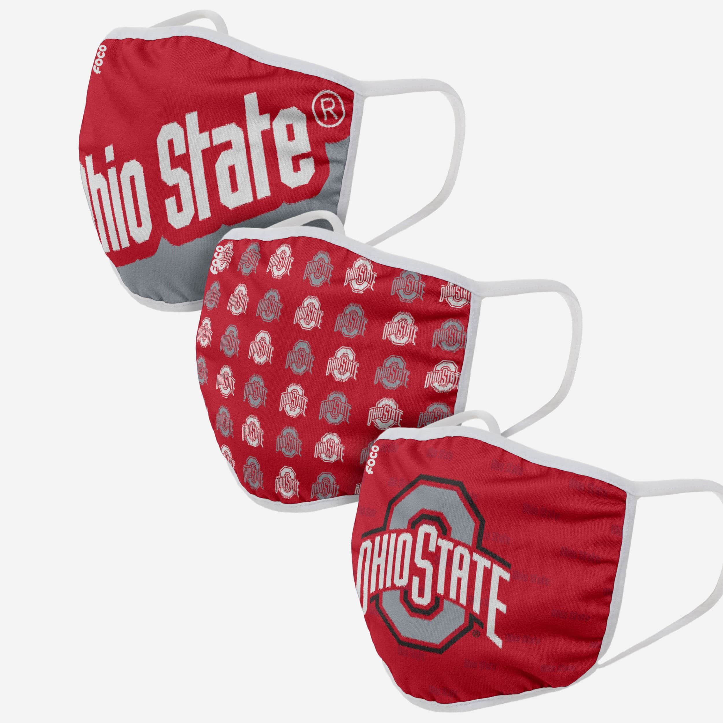 Ohio State Buckeyes Gametime 3-Pack Face Cover - Show Your Team Spirit!