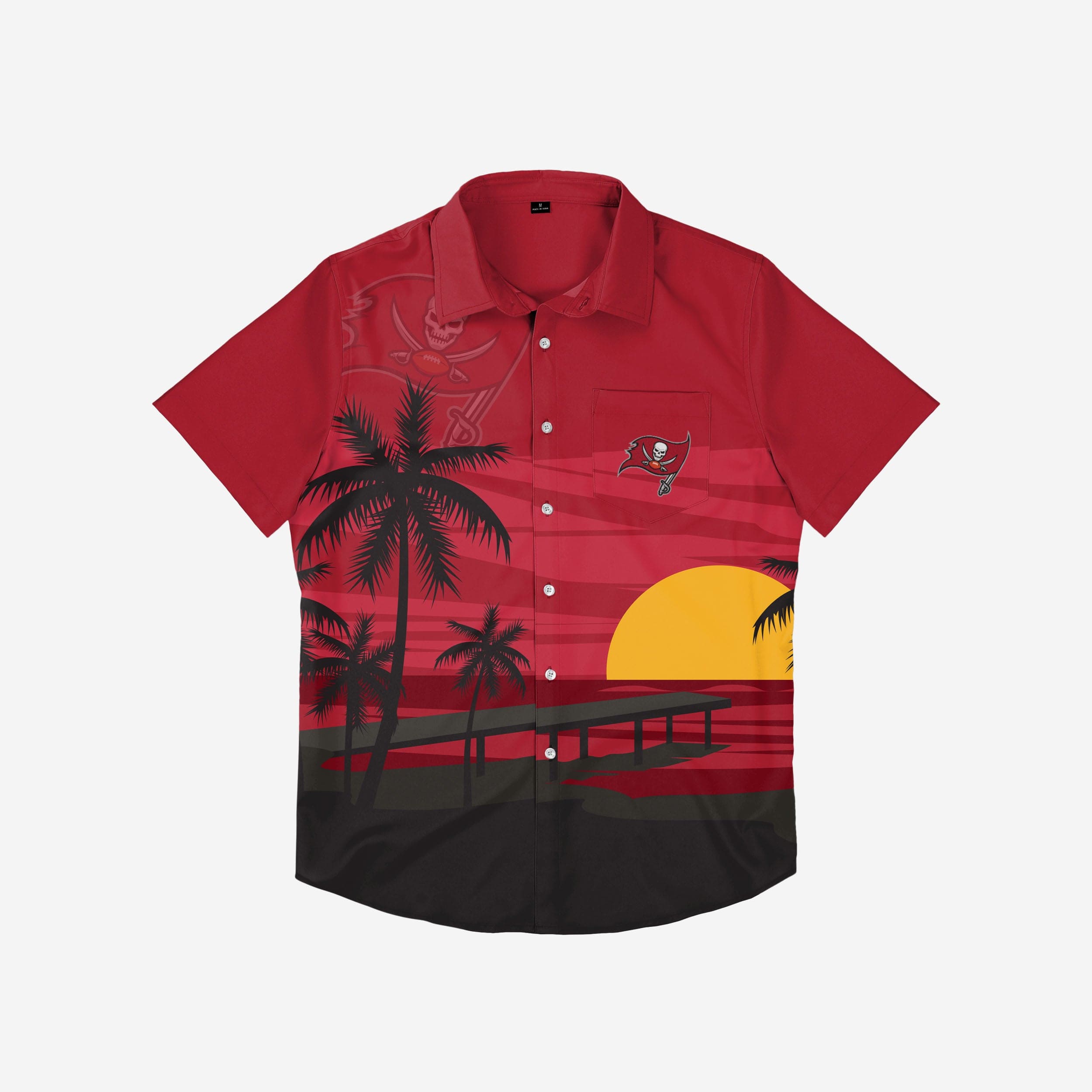 Tampa Bay Buccaneers Tropical Sunset Button-Up Party Shirt