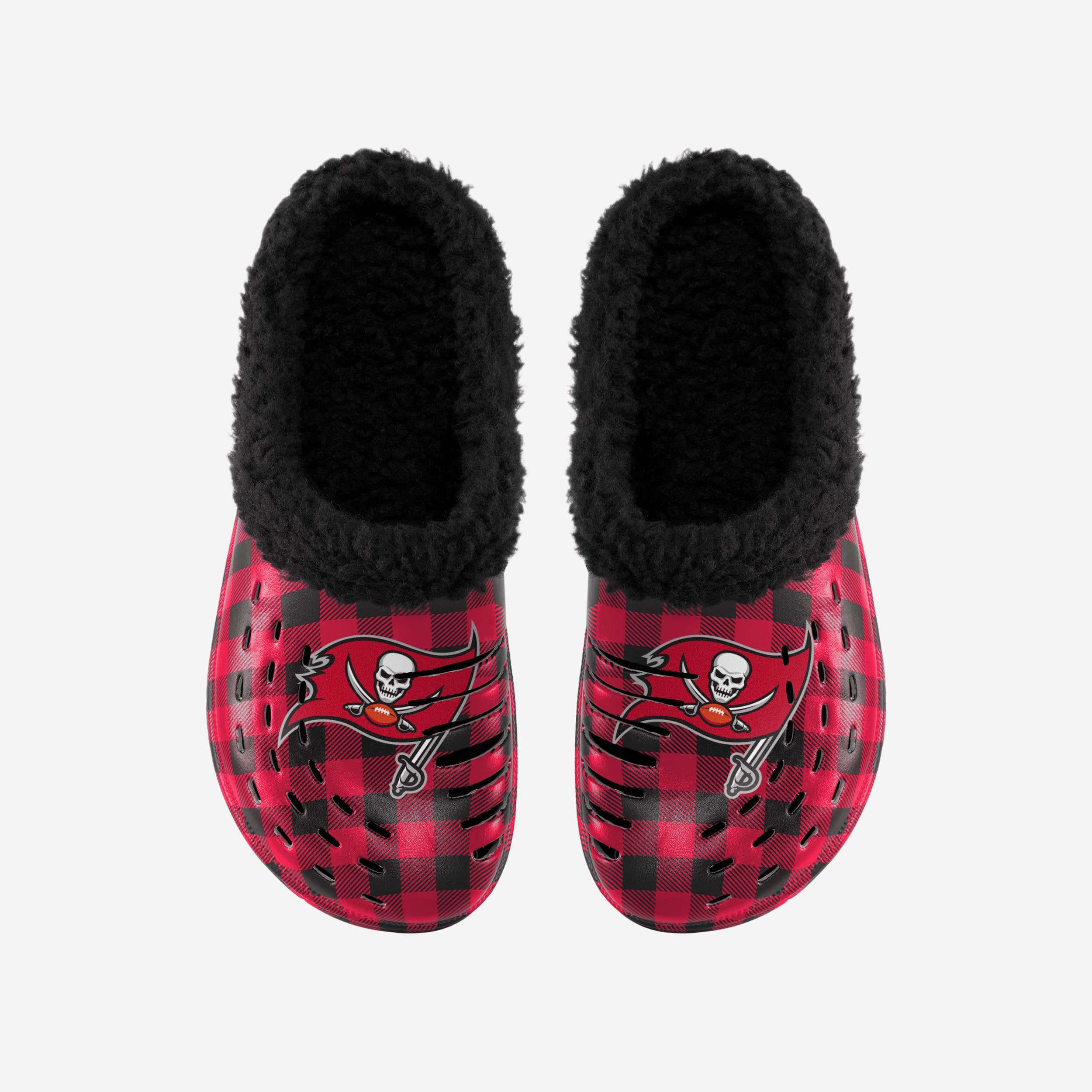 Tampa Bay Buccaneers Stylish Sherpa Lined Buffalo Check Clogs