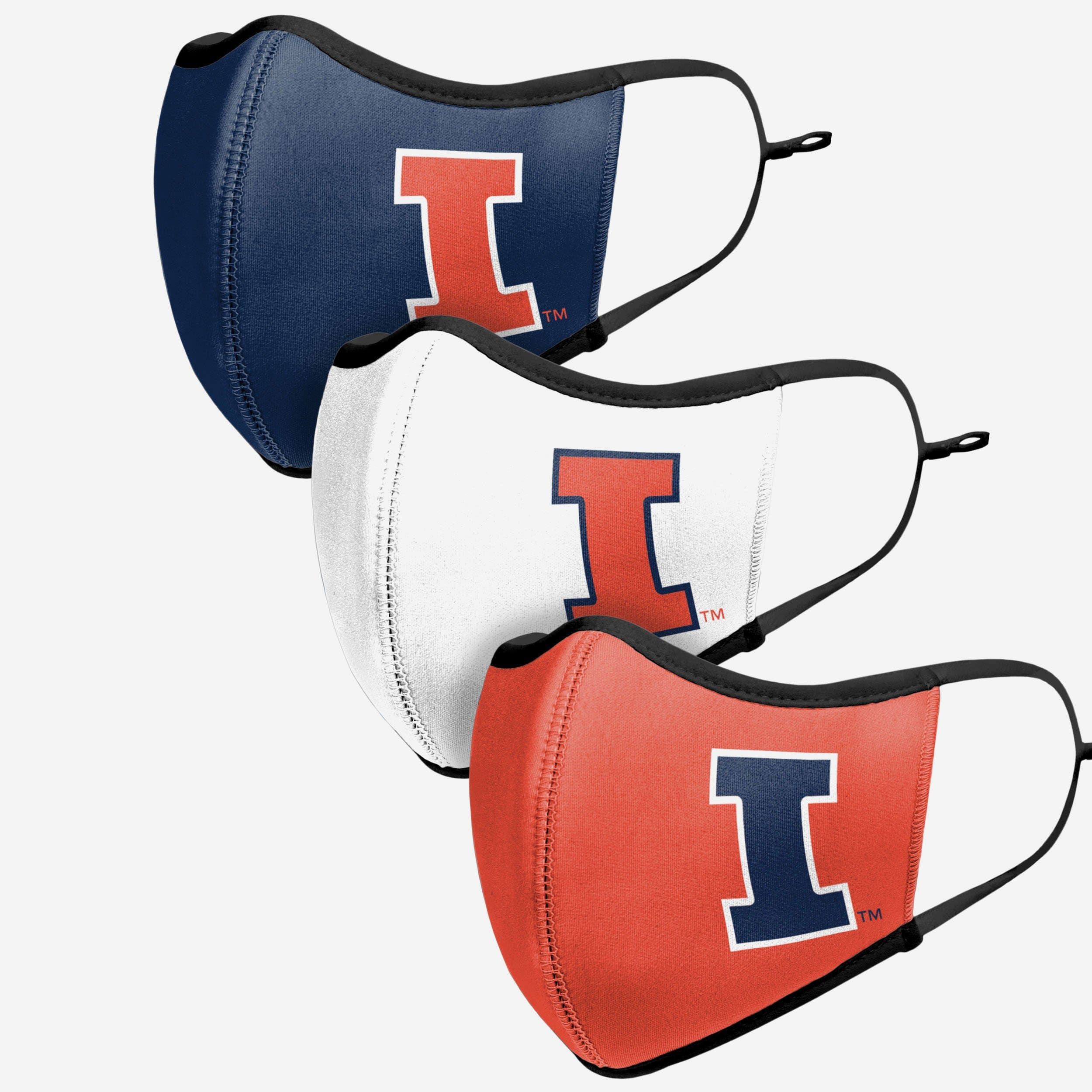 Illinois Fighting Illini 3-Pack Sports Face Cover - Represent Your Team in Style!