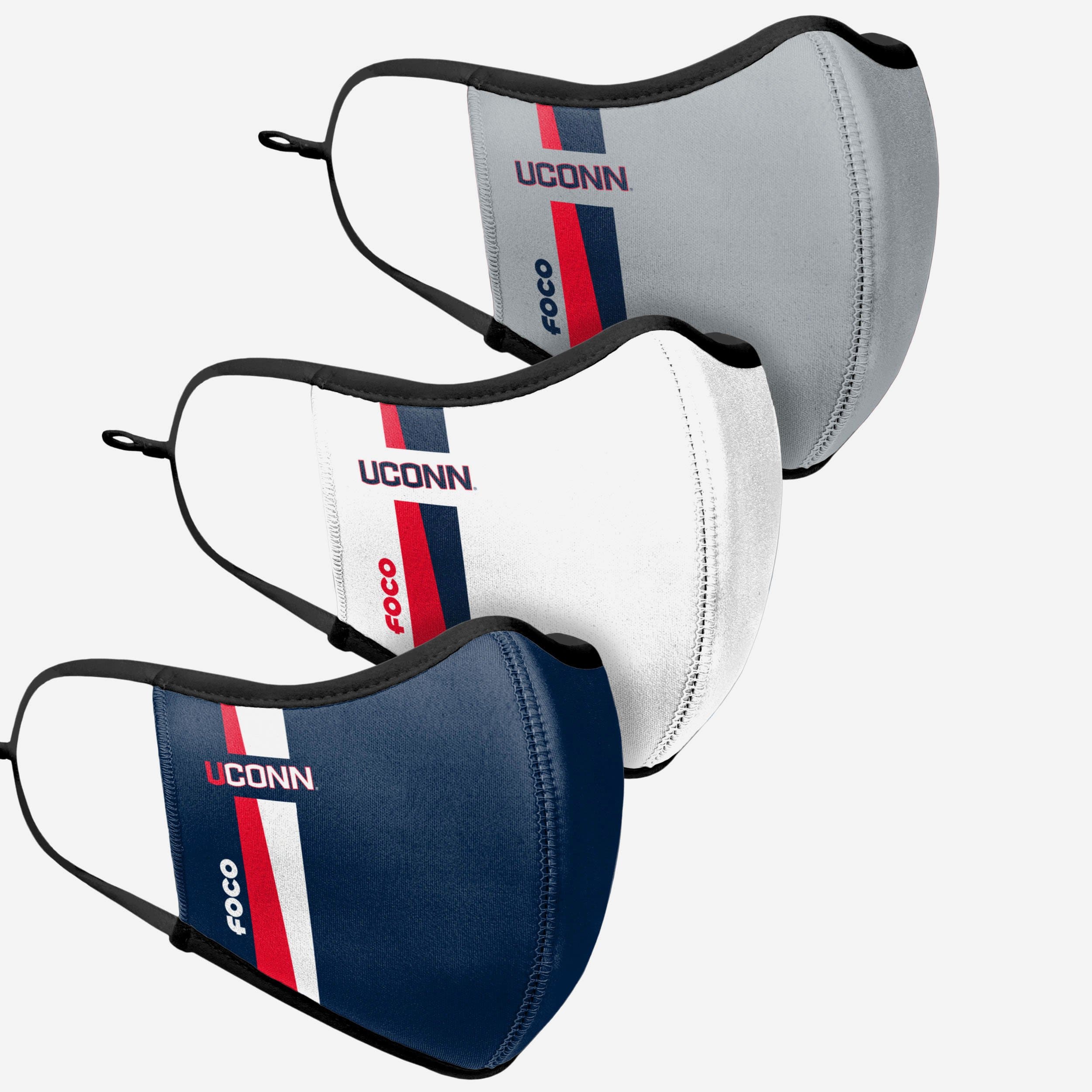 UConn Huskies Sports 3-Pack Face Covers - Show Your Team Spirit!