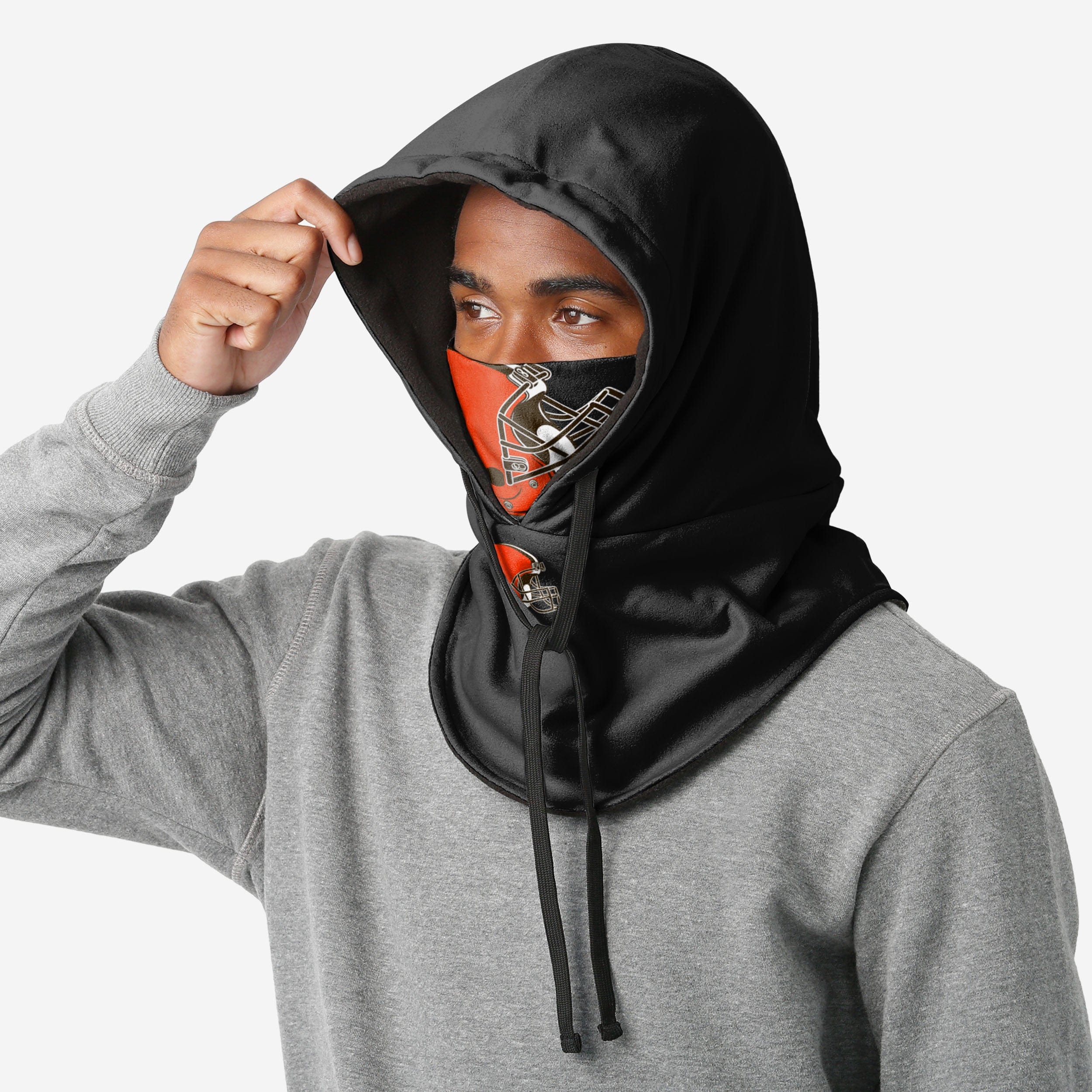 Cleveland Browns Stylish Black Drawstring Hooded Gaiter - Rock Your Team Spirit!