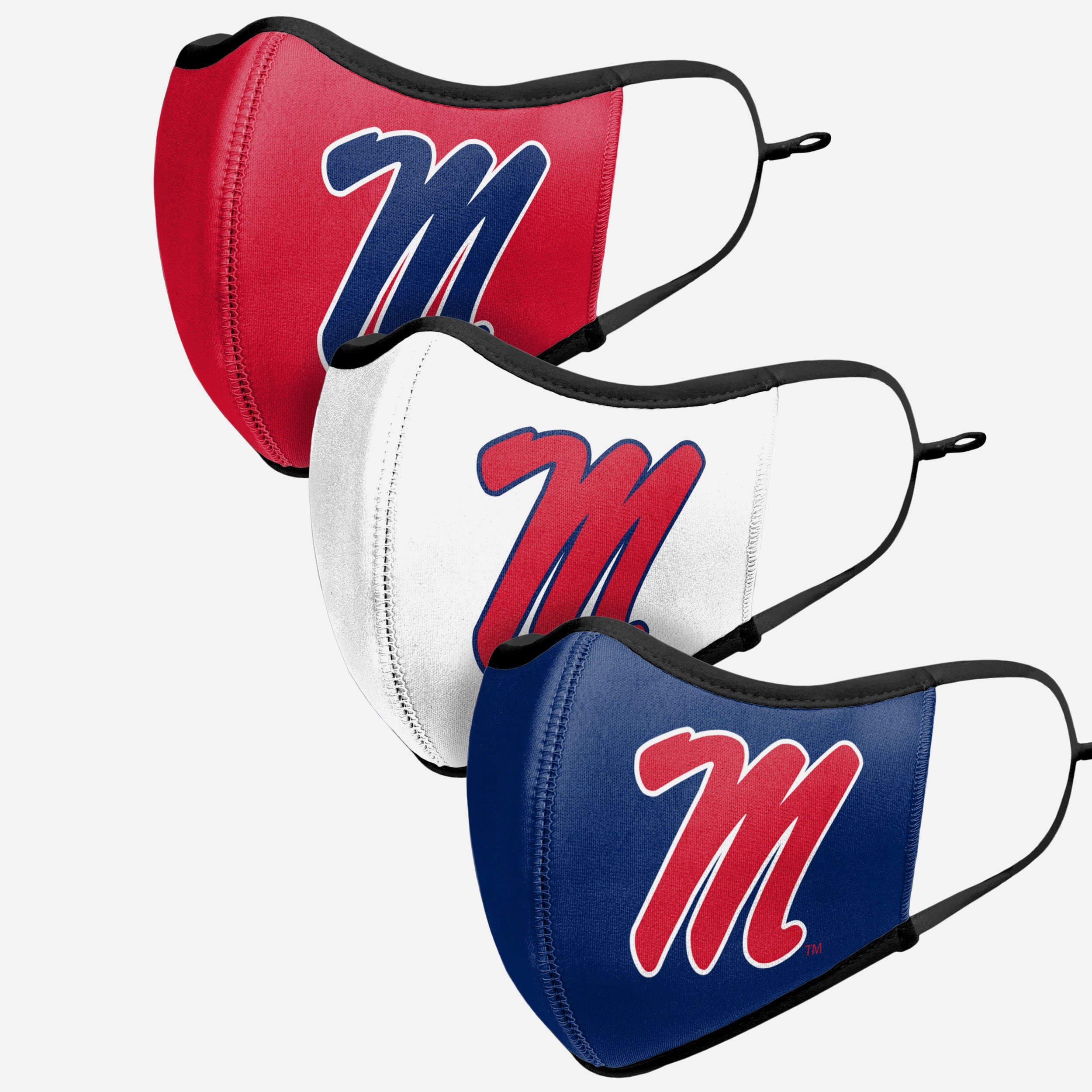 Ole Miss Rebels 3-Pack Fashionable Face Covers - Represent Your Team in Style!