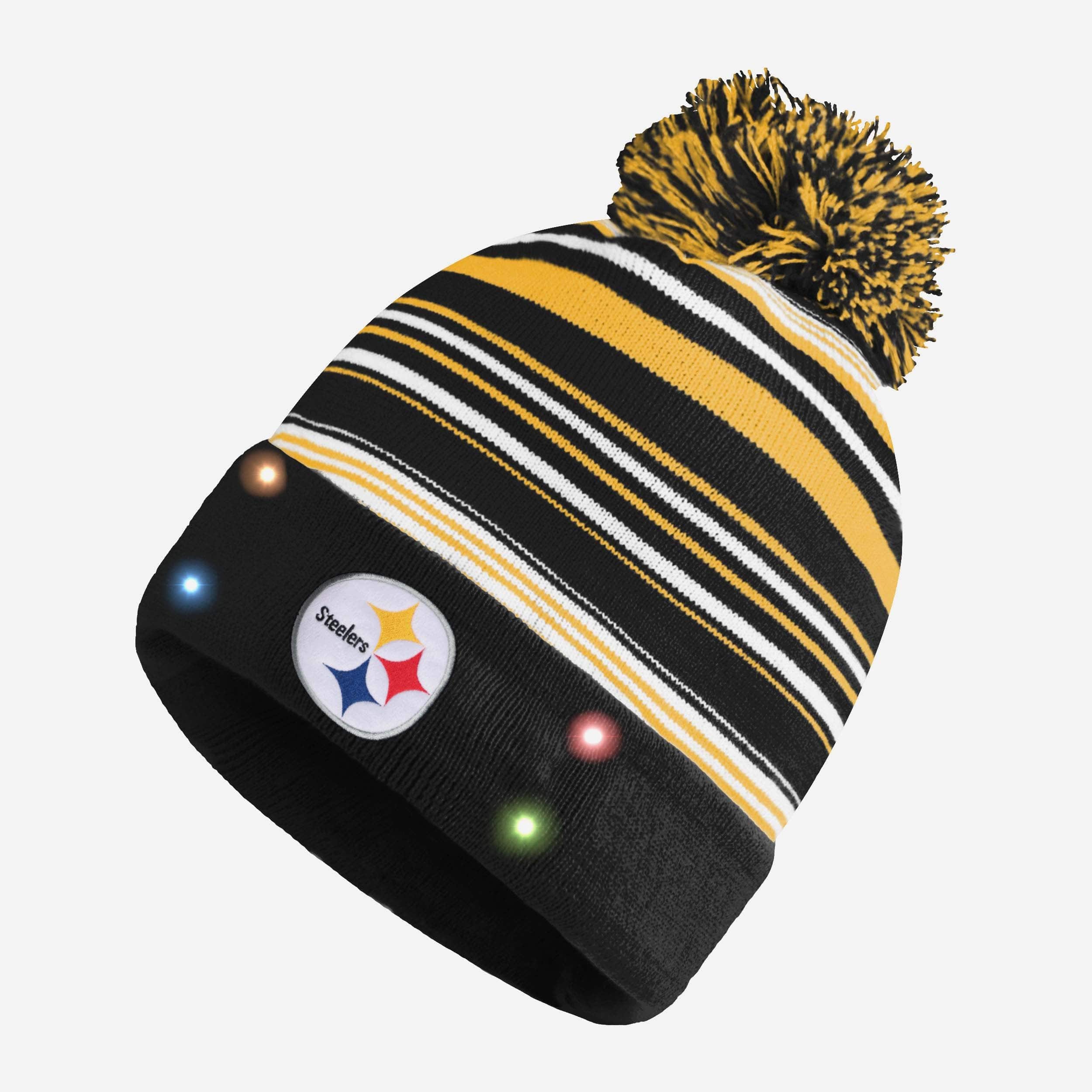 Pittsburgh Steelers Horizontal Stripe Illuminated Beanie - Show Your Team Spirit!