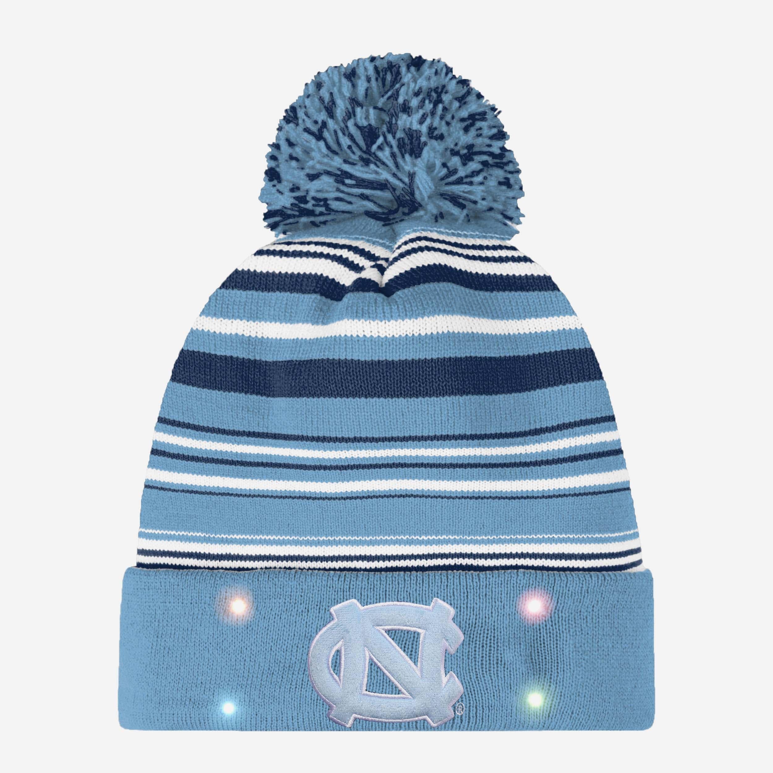 North Carolina Tar Heels Horizontal Stripe LED Light-Up Beanie - Show Your Team Spirit!