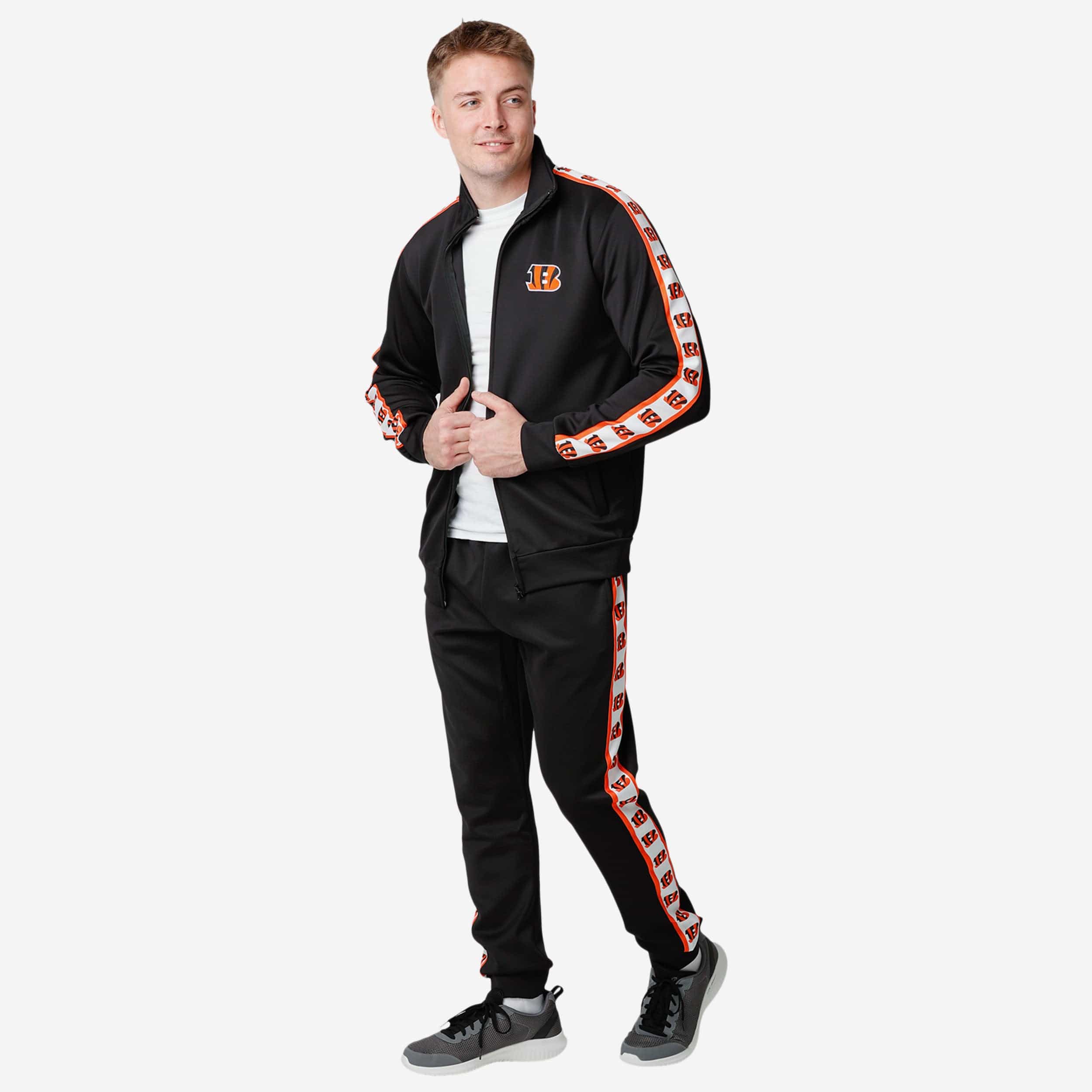 Exciting Cincinnati Bengals Stripe Logo Track Jacket
