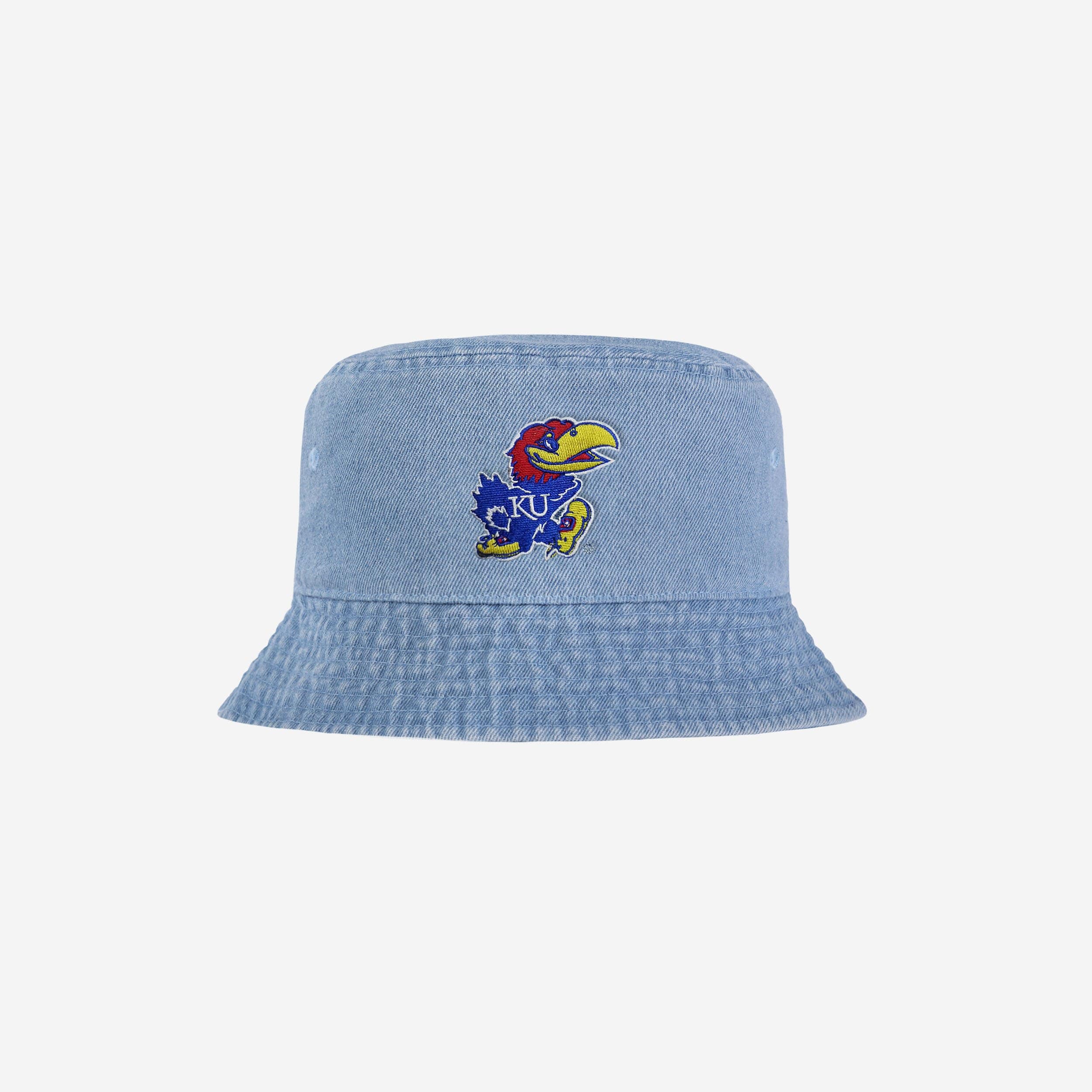 Stylish Kansas Jayhawks Denim Bucket Hat - Show Your Team Spirit!