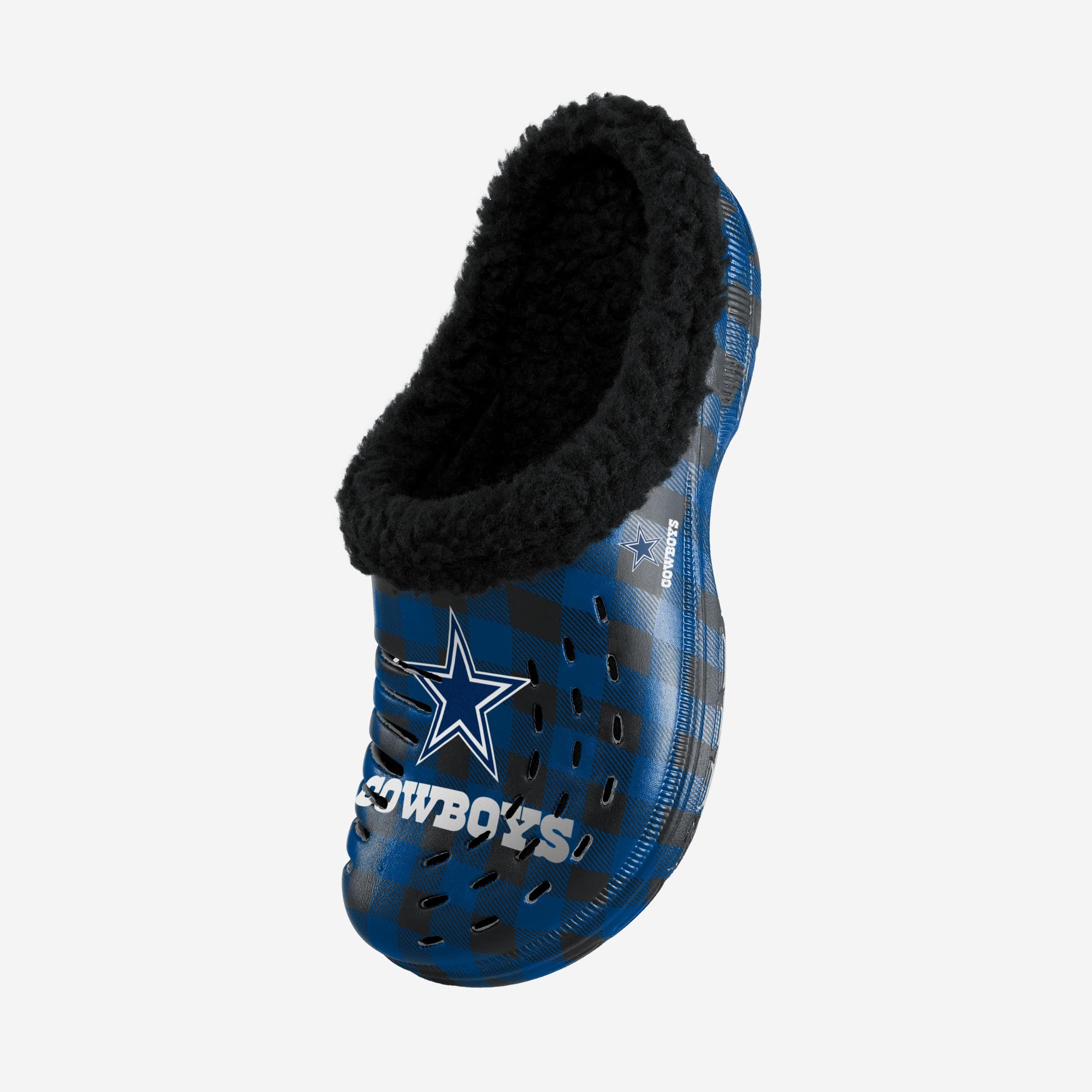 Dallas Cowboys Sherpa Lined Buffalo Check Clogs - The Ultimate Fandom Footwear