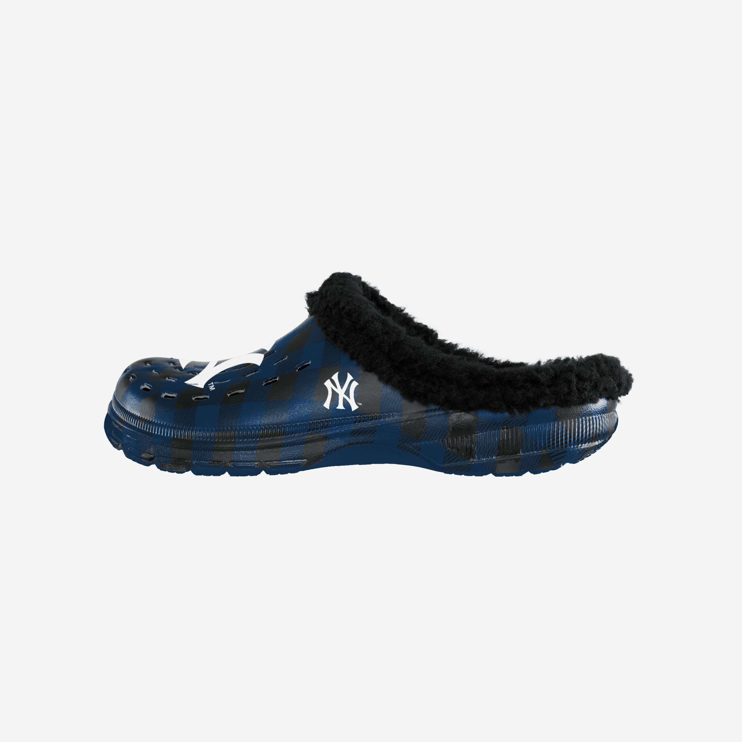 New York Yankees Super Comfy Sherpa Lined Buffalo Check Clogs