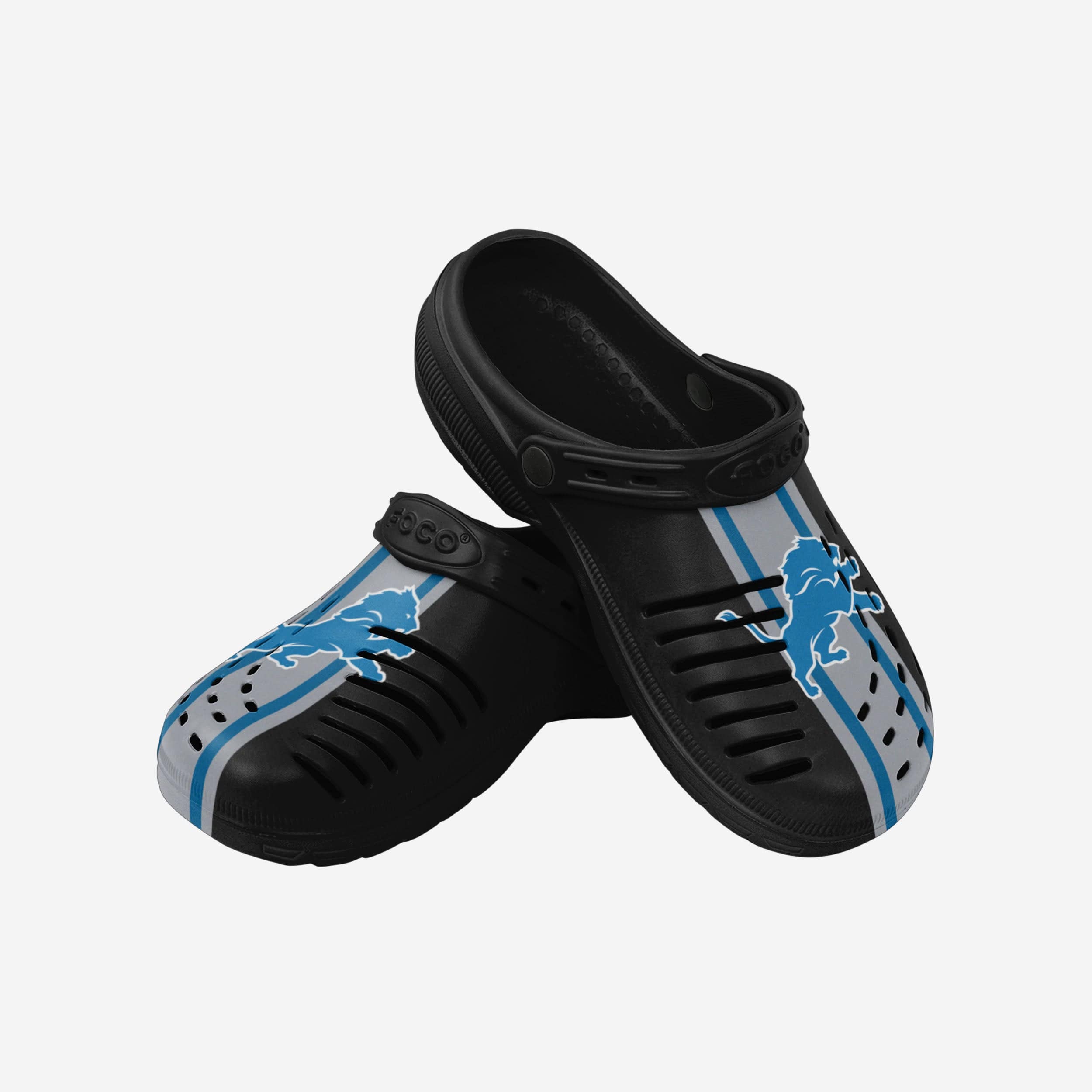 Detroit Lions Stylish Team Stripe Clogs with Straps
