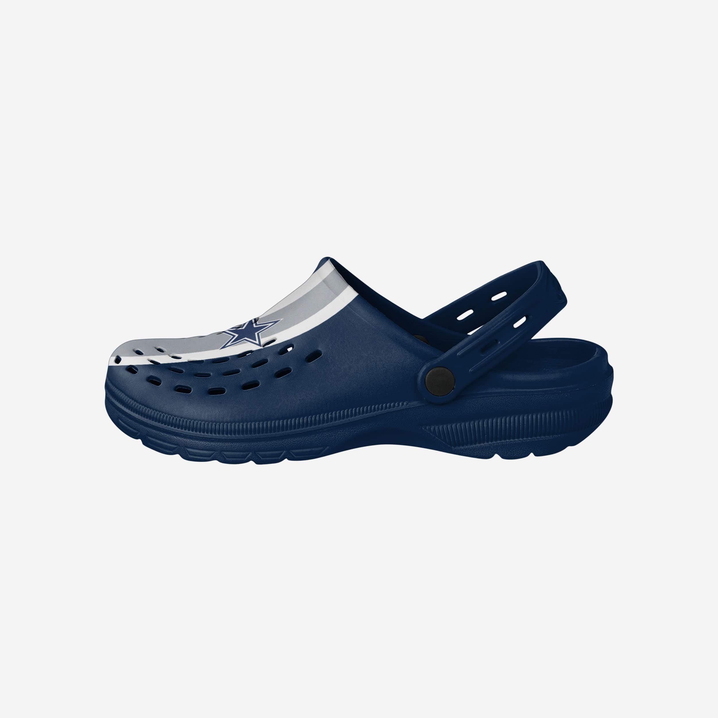 Dallas Cowboys Team Stripe Clog with Strap: Sports-Ready Style