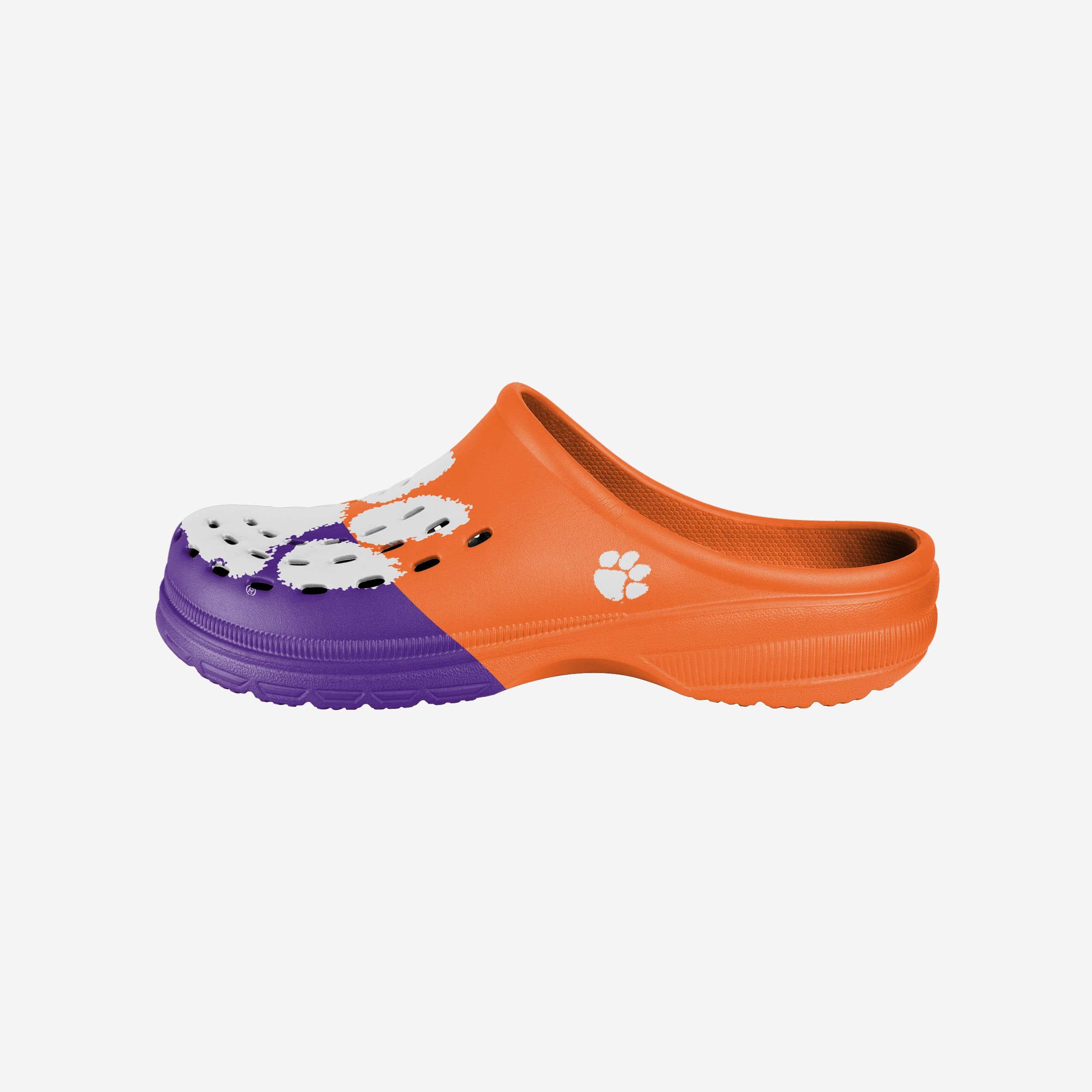 Stylish Clemson Tigers Colorblock Big Logo Clogs