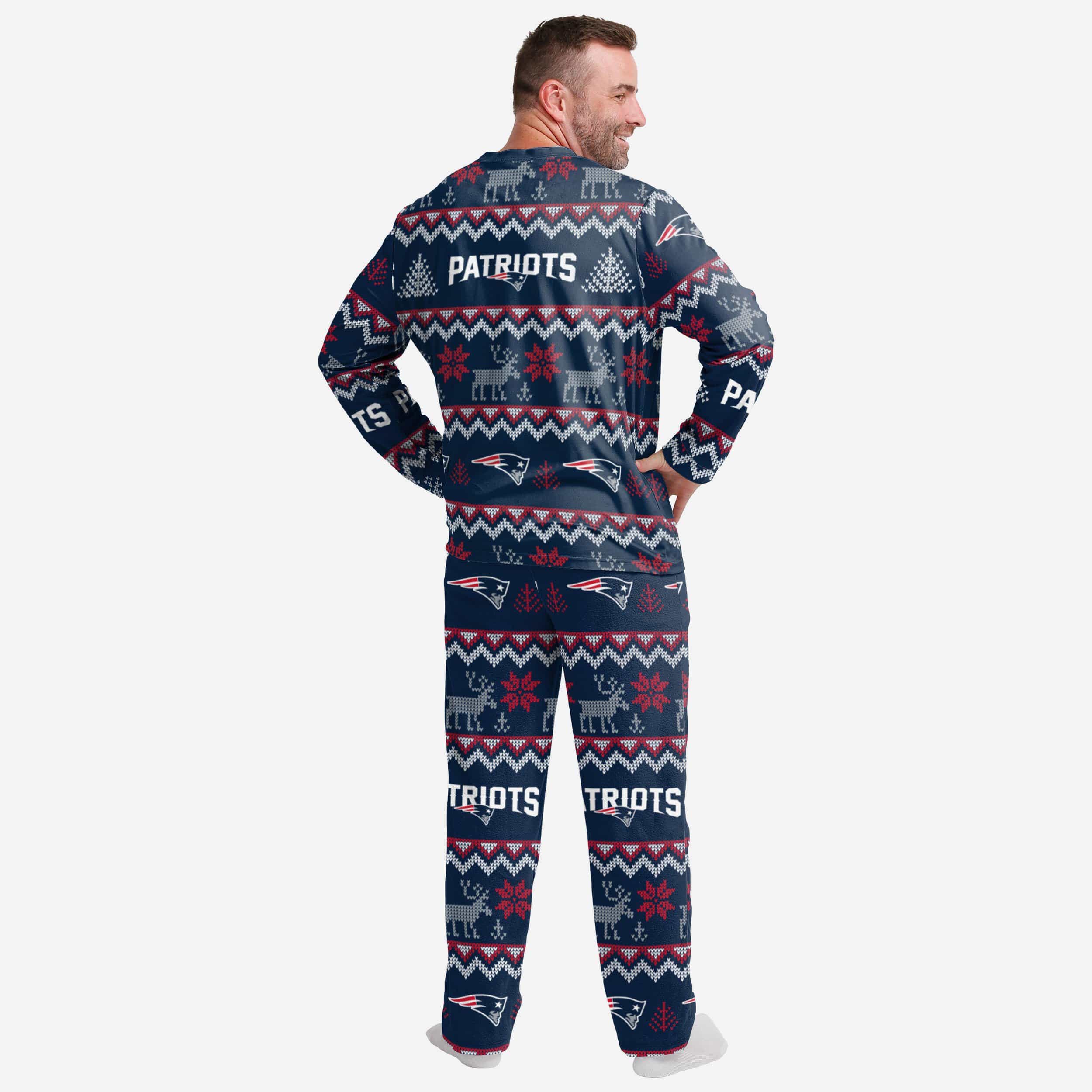 New England Patriots Men's Festive Family Holiday Pajamas