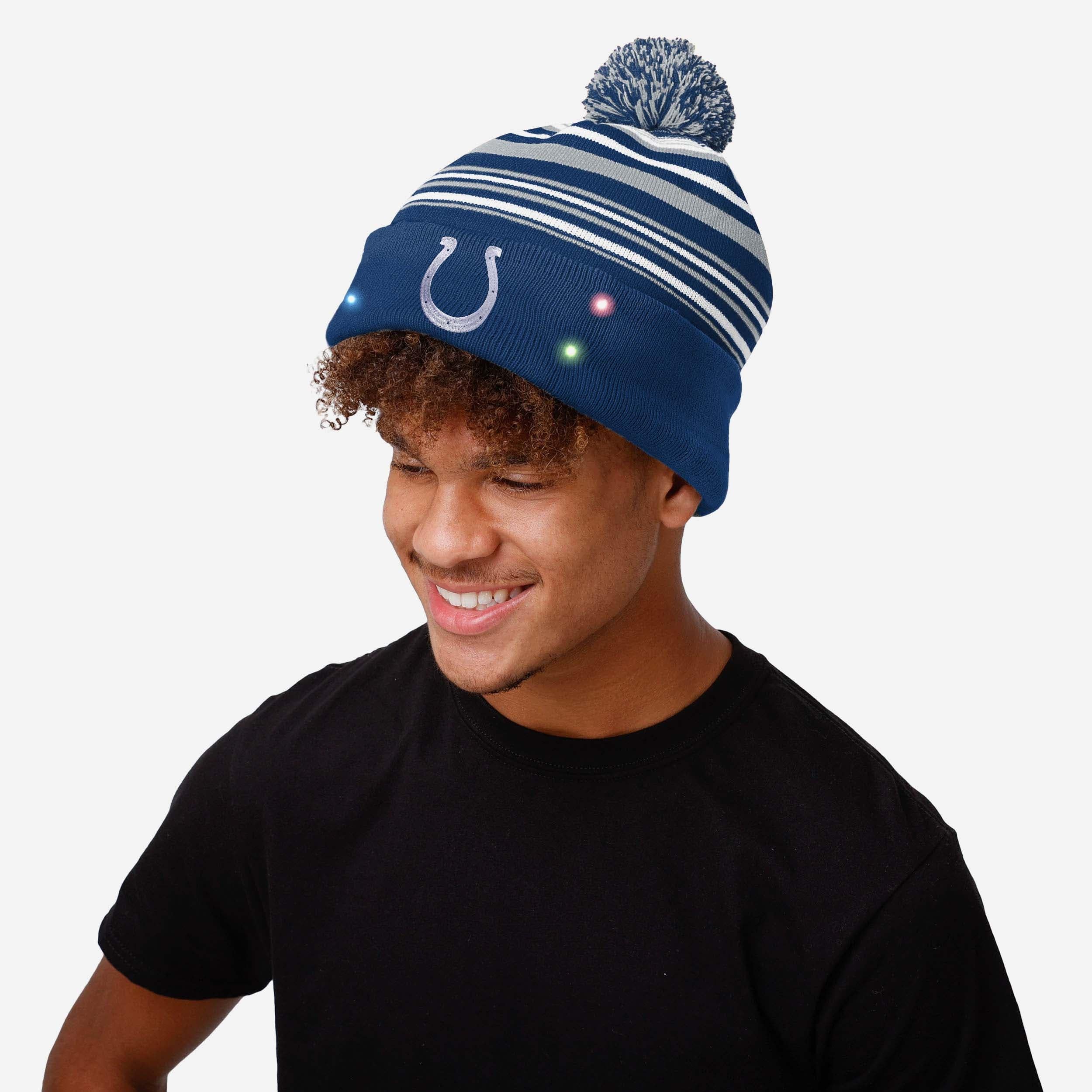 Indianapolis Colts Horizontal Stripe LED Light - Up Beanie: Show Your Team Spirit!