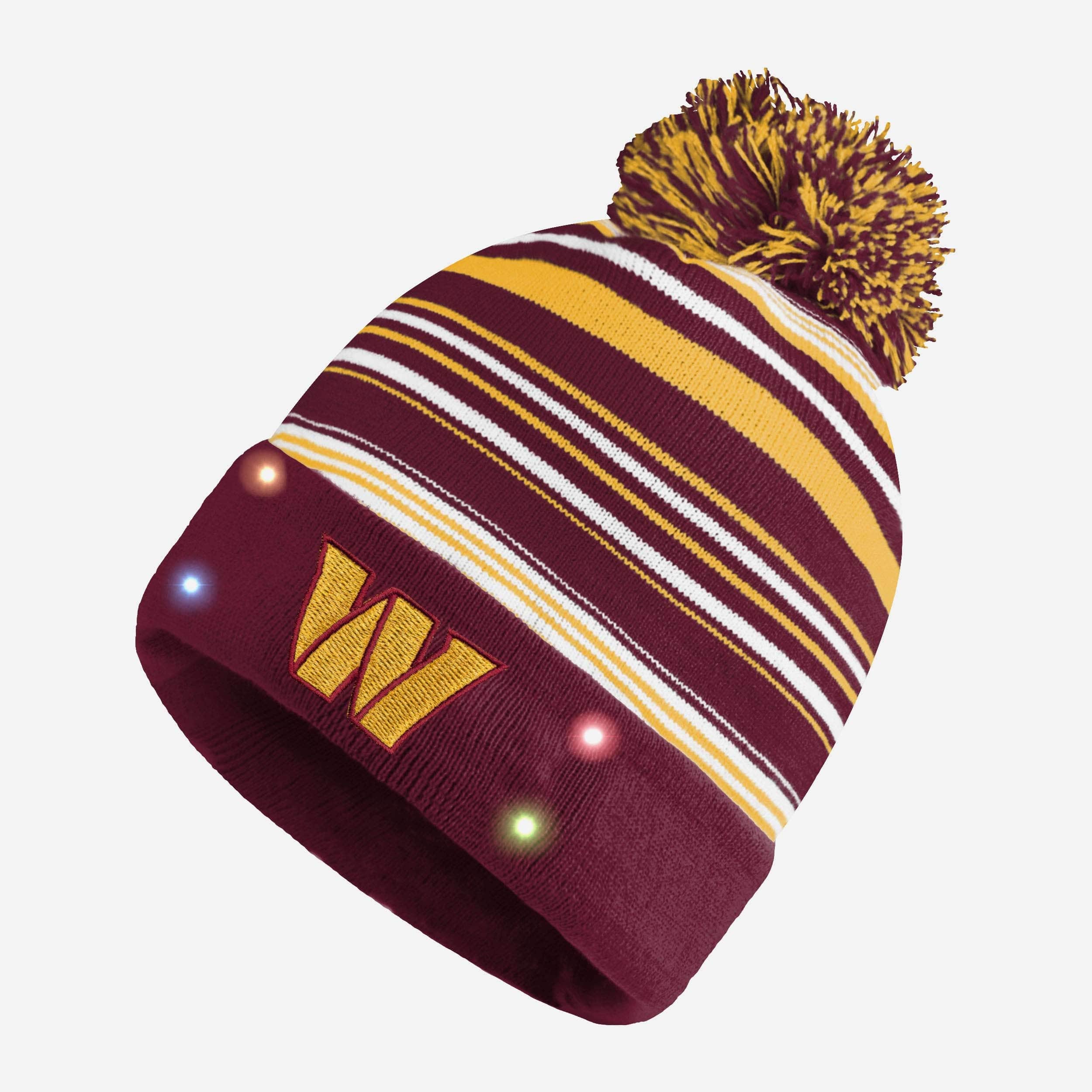 Washington Commanders Horizontal Stripe Glowing Beanie - Show Your Team Spirit!