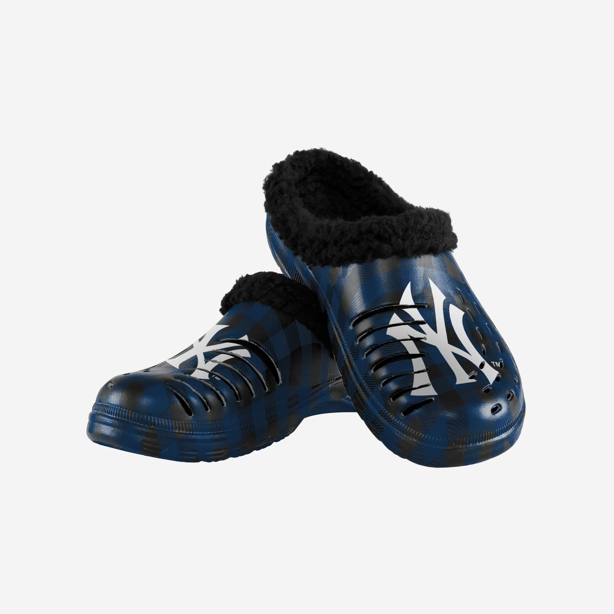 New York Yankees Super Comfy Sherpa Lined Buffalo Check Clogs