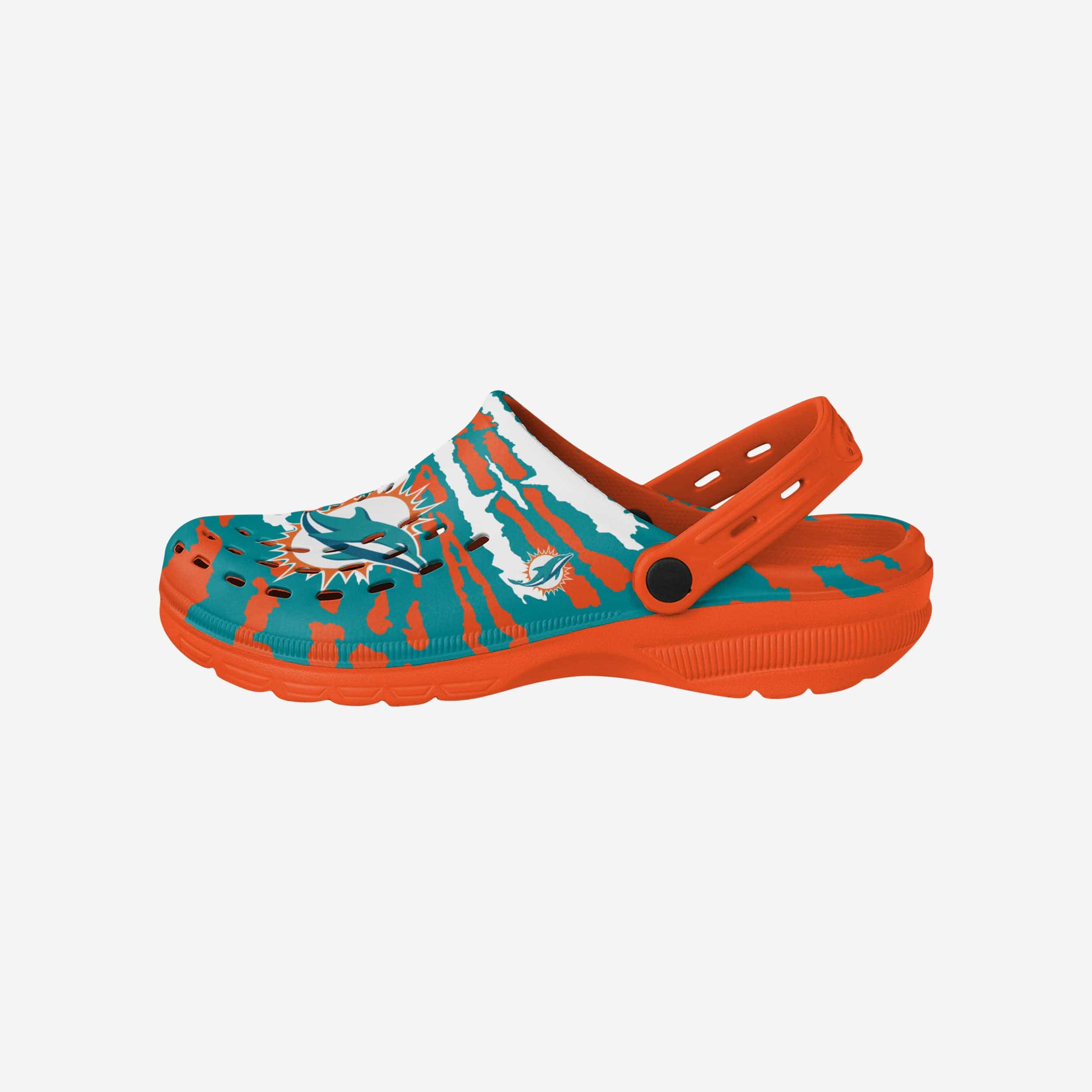 Groovy Miami Dolphins Tie - Dye Clogs with Straps