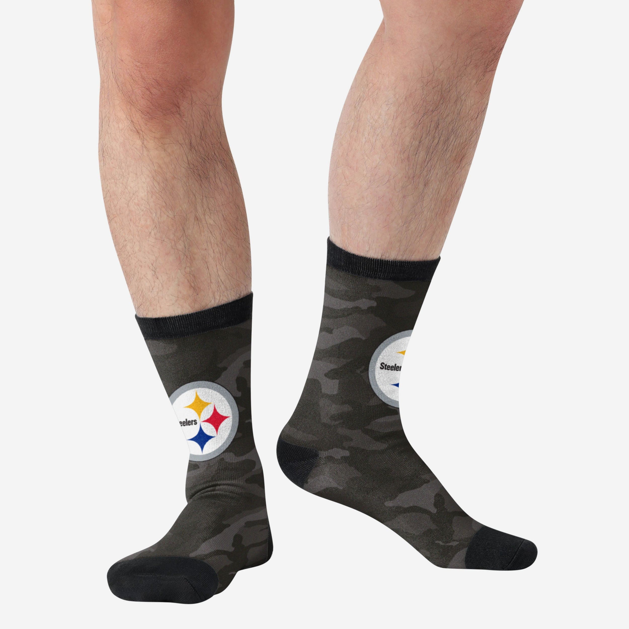 Cool Pittsburgh Steelers Printed Camo Socks - Show Your Team Spirit!