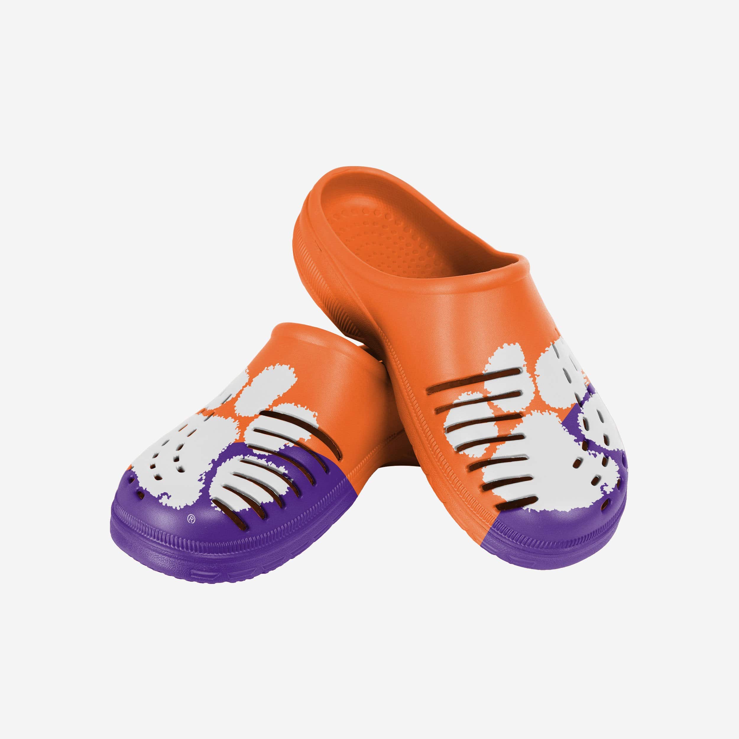 Stylish Clemson Tigers Colorblock Big Logo Clogs