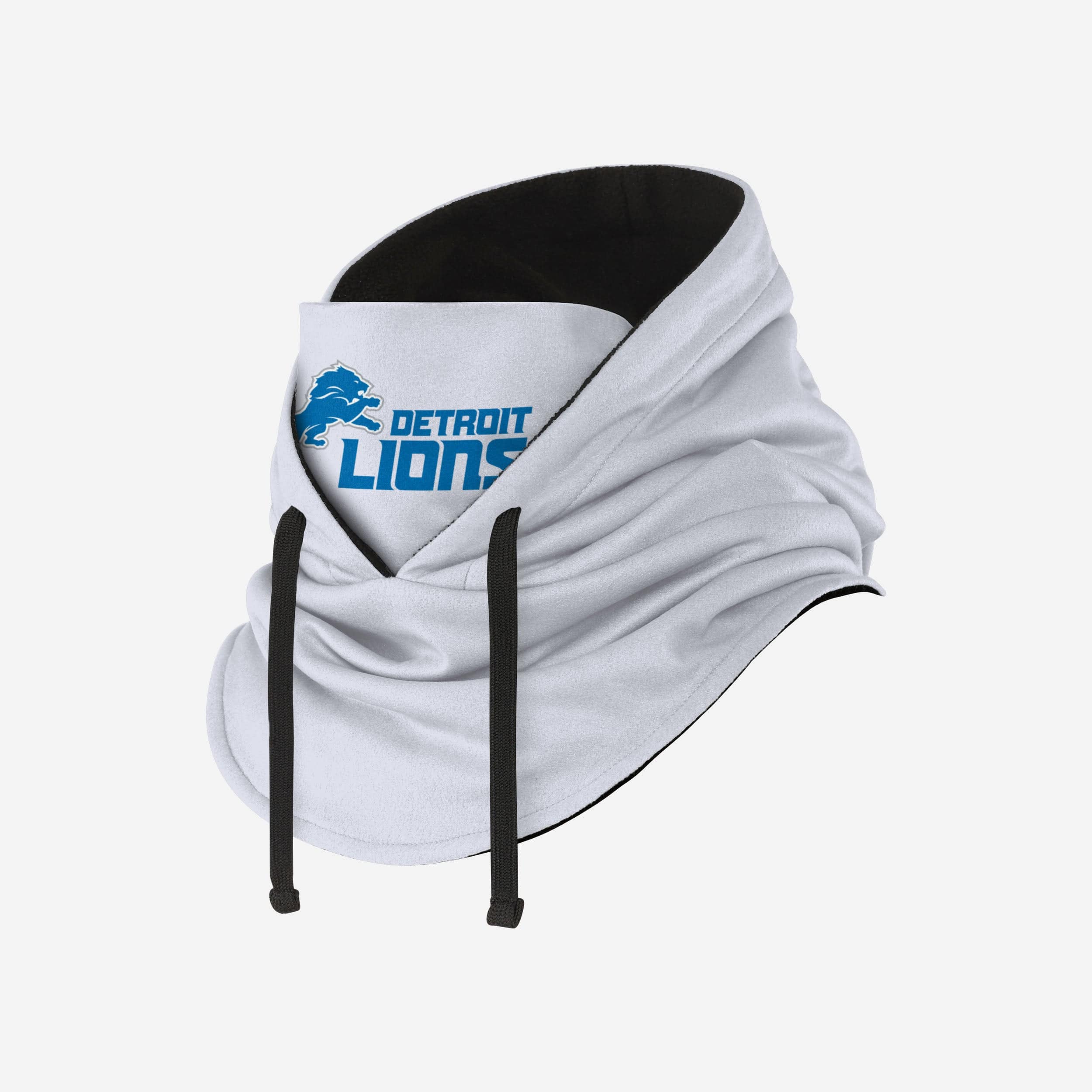 Detroit Lions Stunning White Drawstring Hooded Gaiter - Show Your Team Spirit!