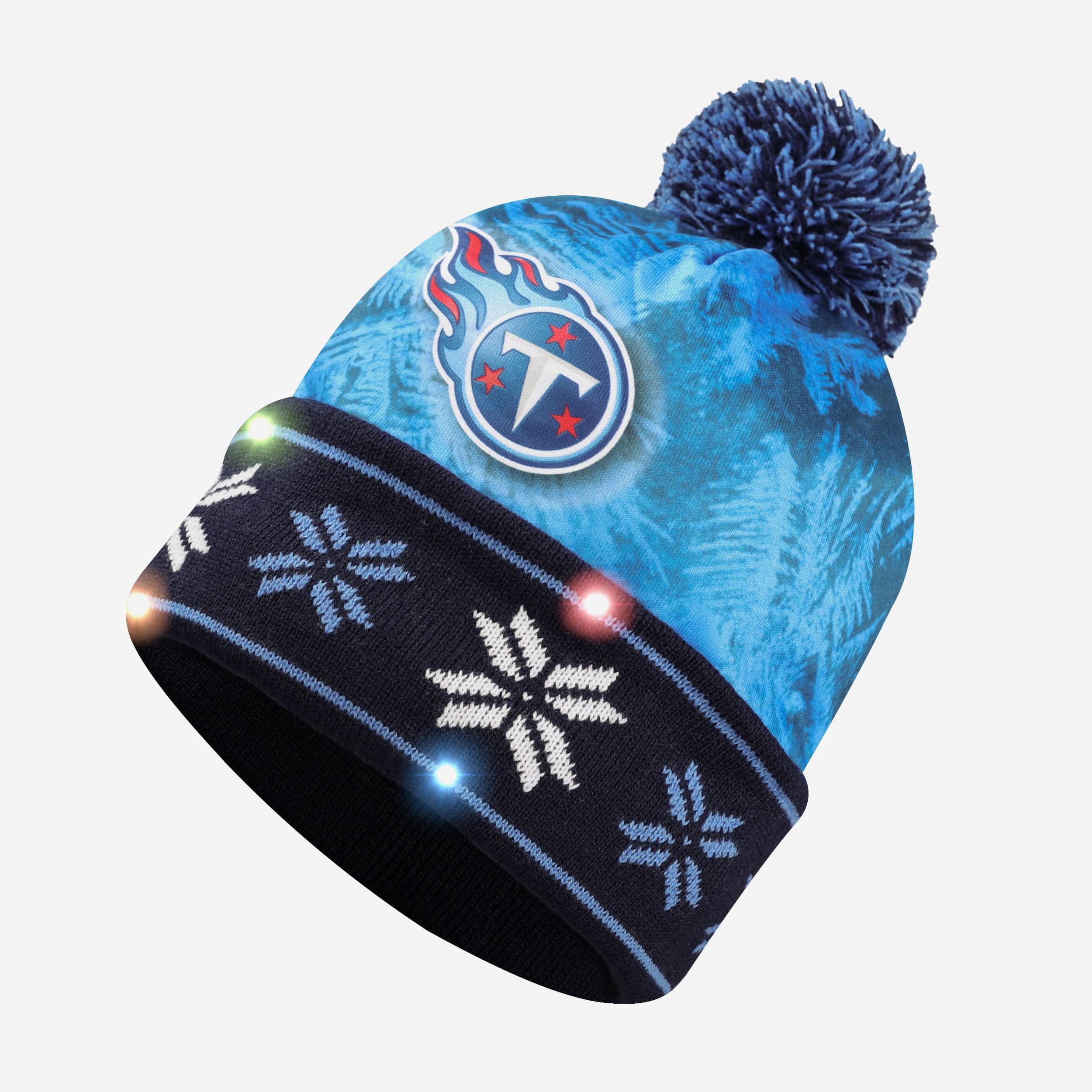 Tennessee Titans Big Logo LED Light-Up Printed Beanie - Stand Out as a Fan!