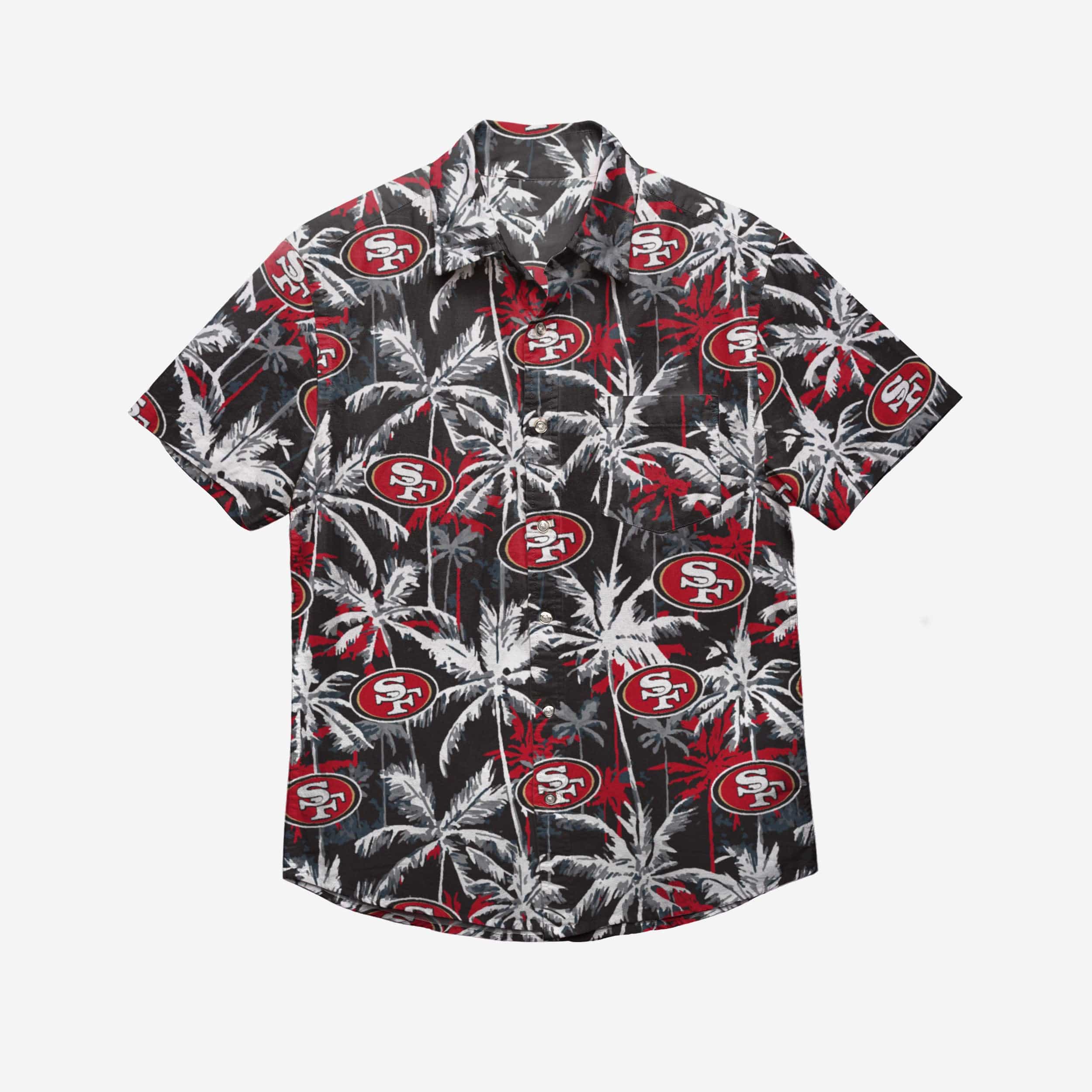 San Francisco 49ers Stunning Black Floral Button-Up Shirt