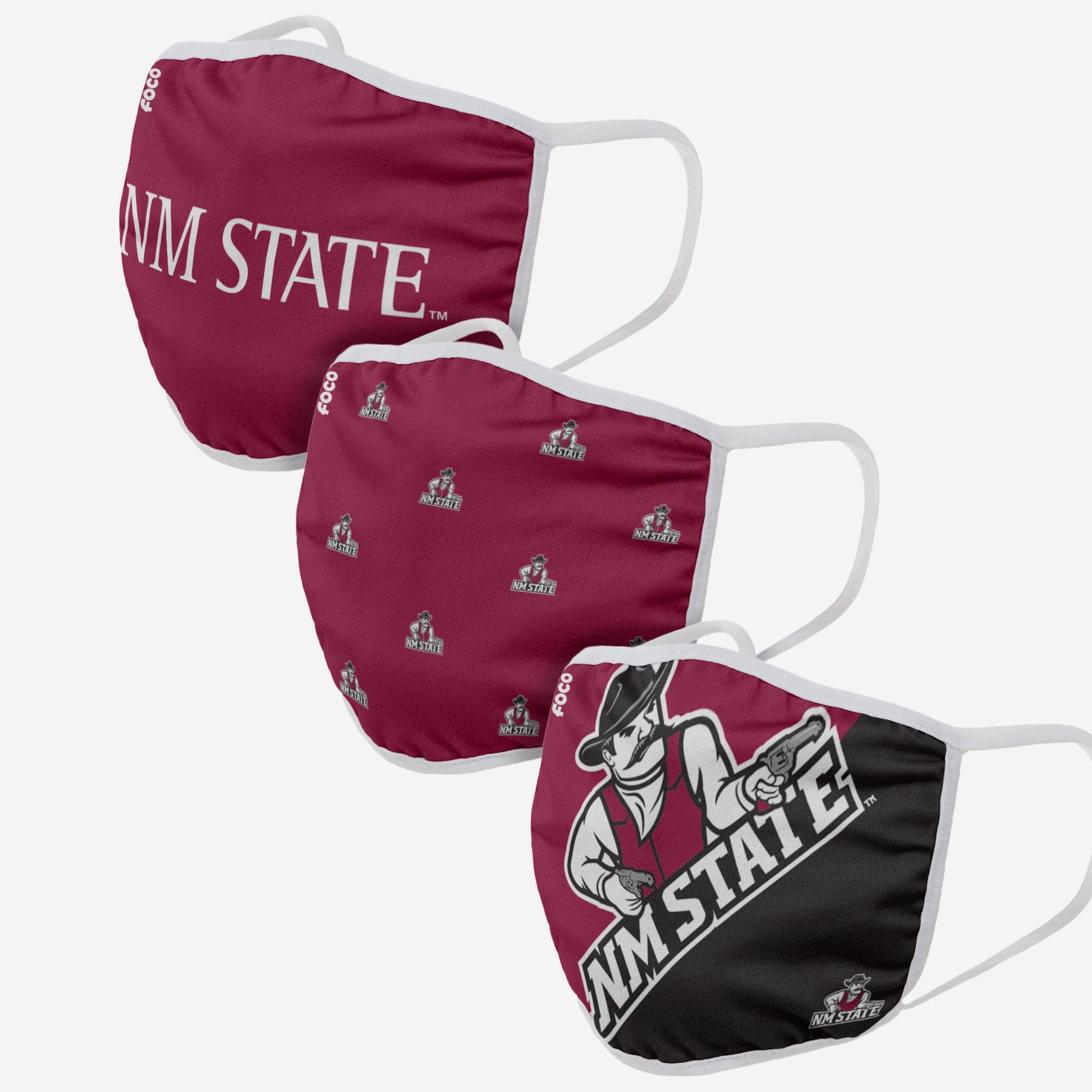 New Mexico State Aggies 3-Pack Fashion Face Covers - Represent Your Team in Style!