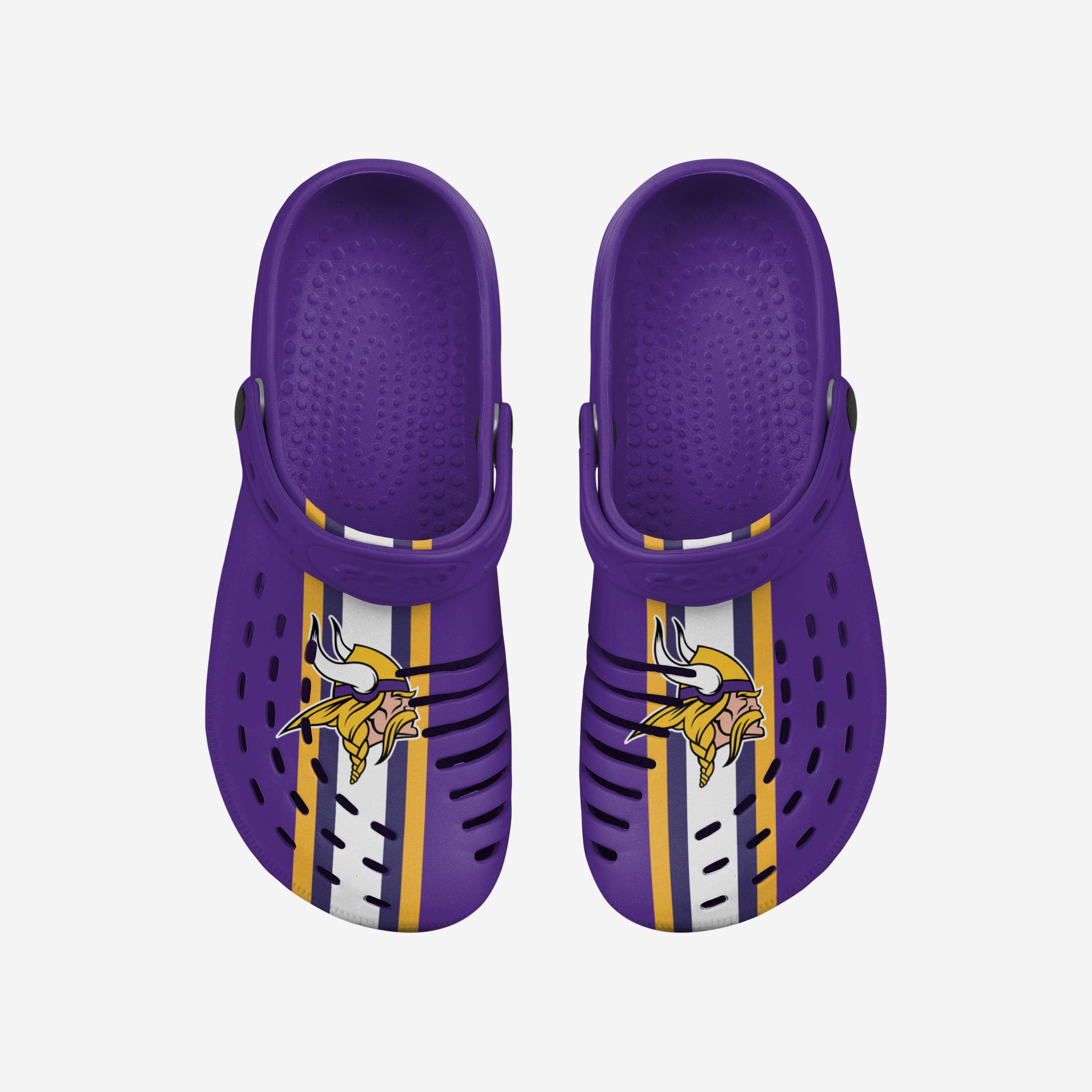 Minnesota Vikings Team Stripe Clogs: Stylish Sports Footwear with Straps