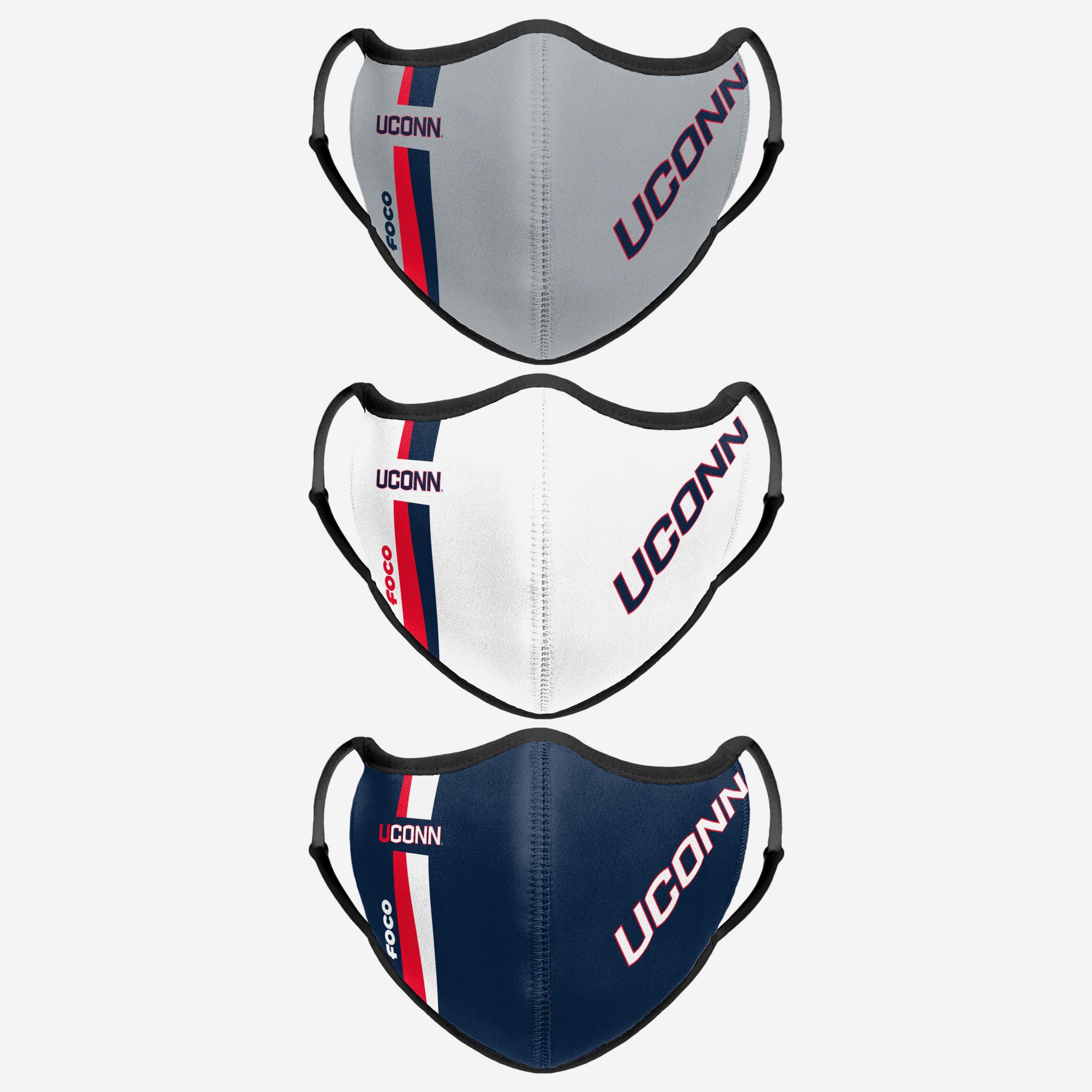 UConn Huskies Sports 3-Pack Face Covers - Show Your Team Spirit!