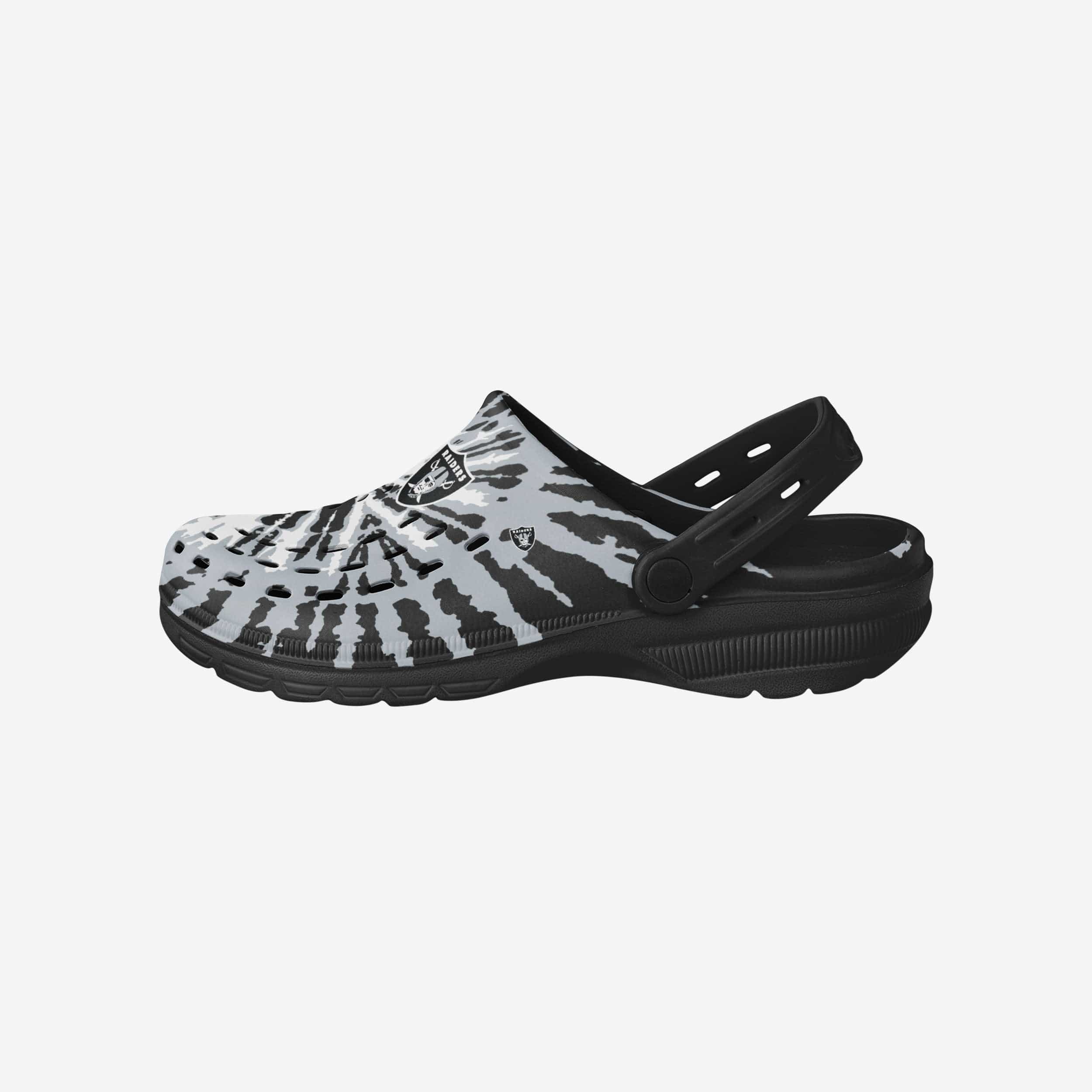 Las Vegas Raiders Tie-Dye Clogs with Straps - Stand Out in Style!