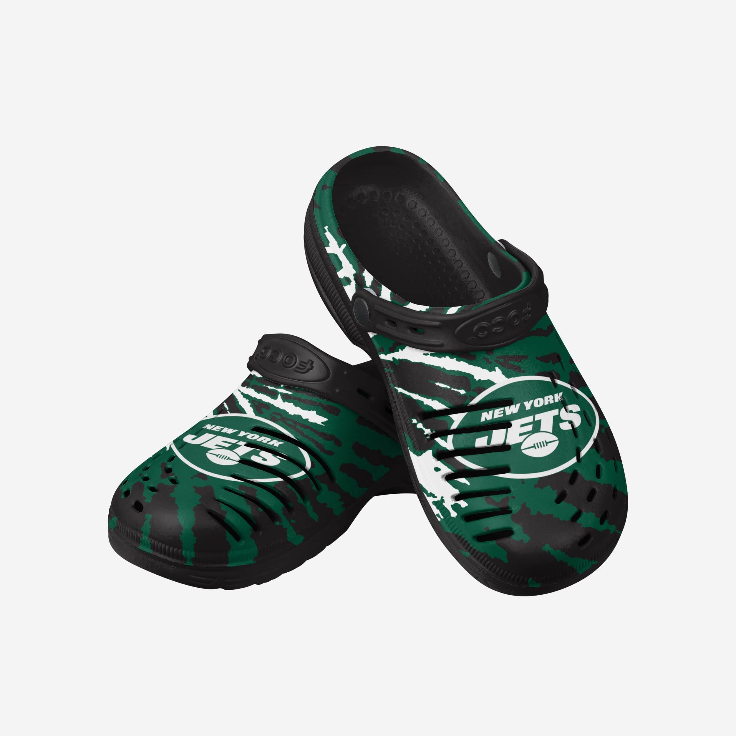 New York Jets Stylish Tie - Dye Clogs with Straps