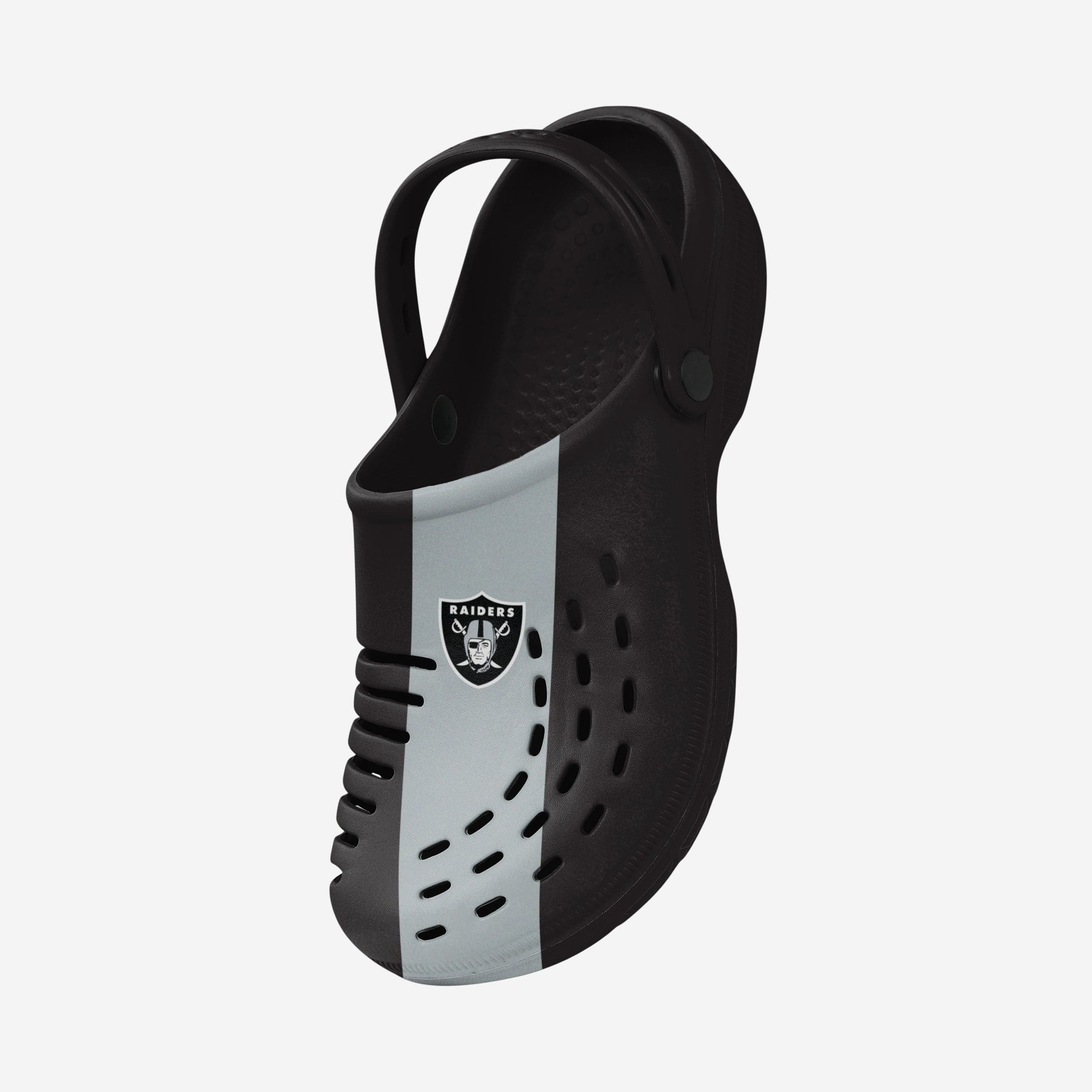 Las Vegas Raiders Team Stripe Clogs with Straps - Game - Ready Footwear