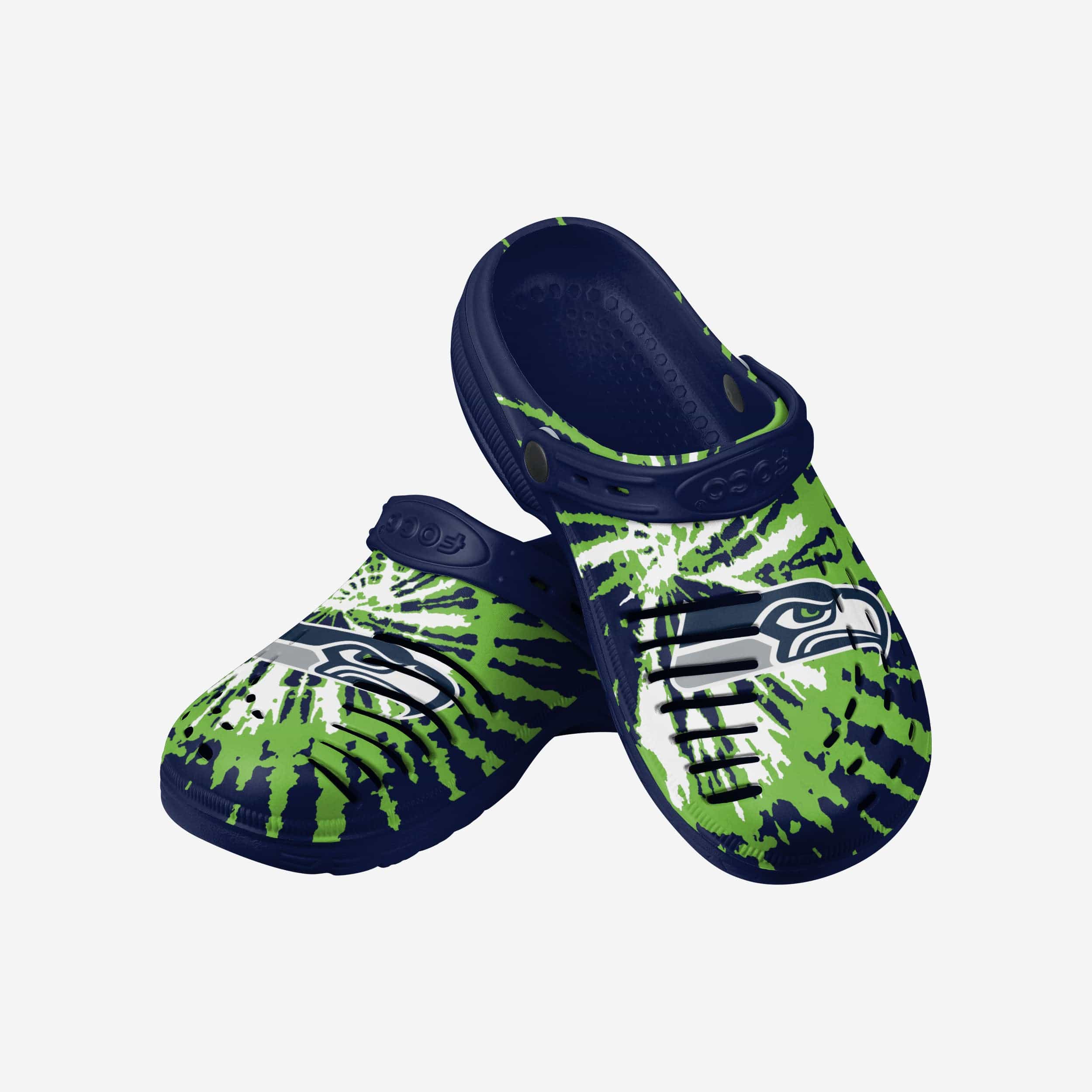 Awesome Seattle Seahawks Tie - Dye Clogs with Straps