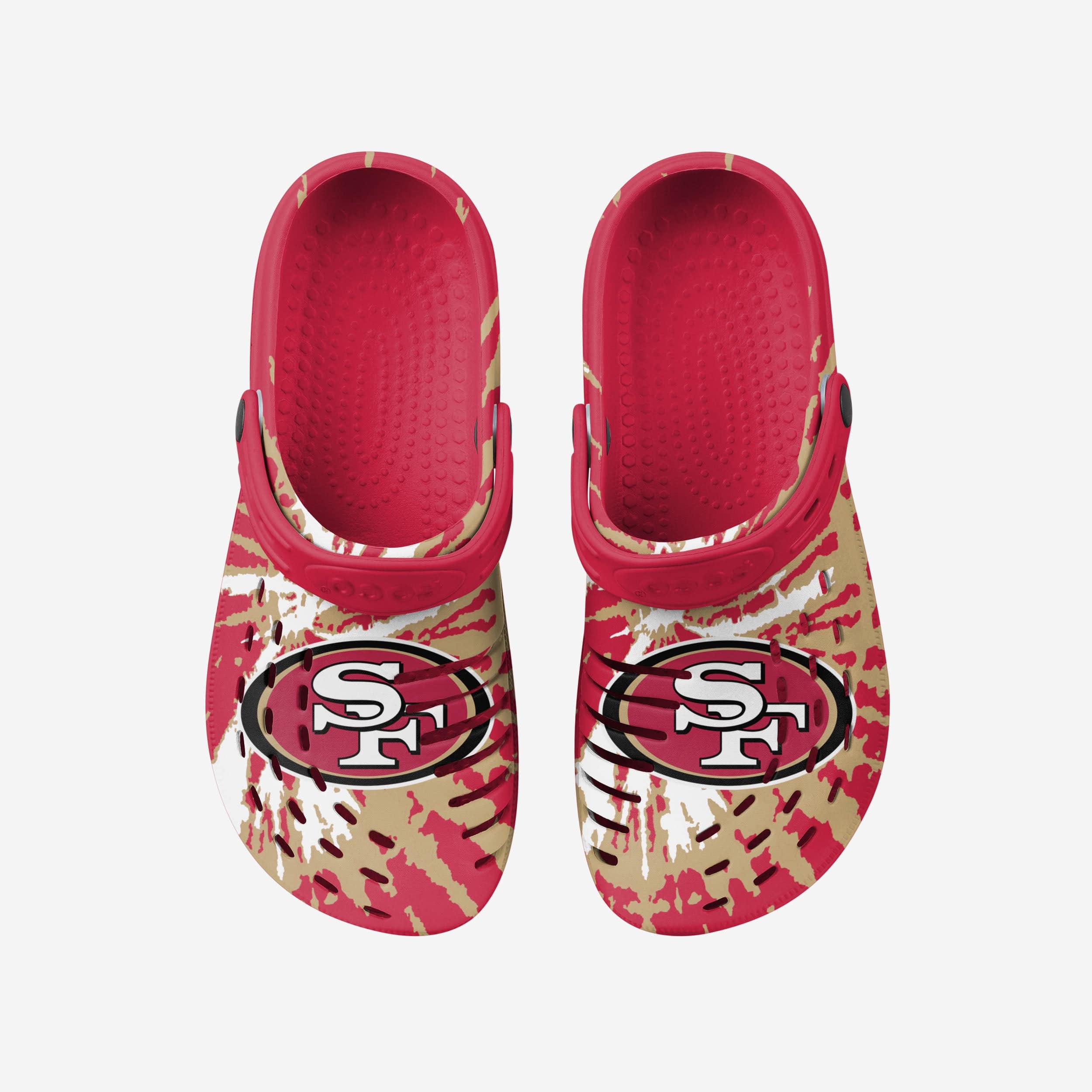San Francisco 49ers Tie - Dye Strapped Clogs: Groovy Team Spirit!