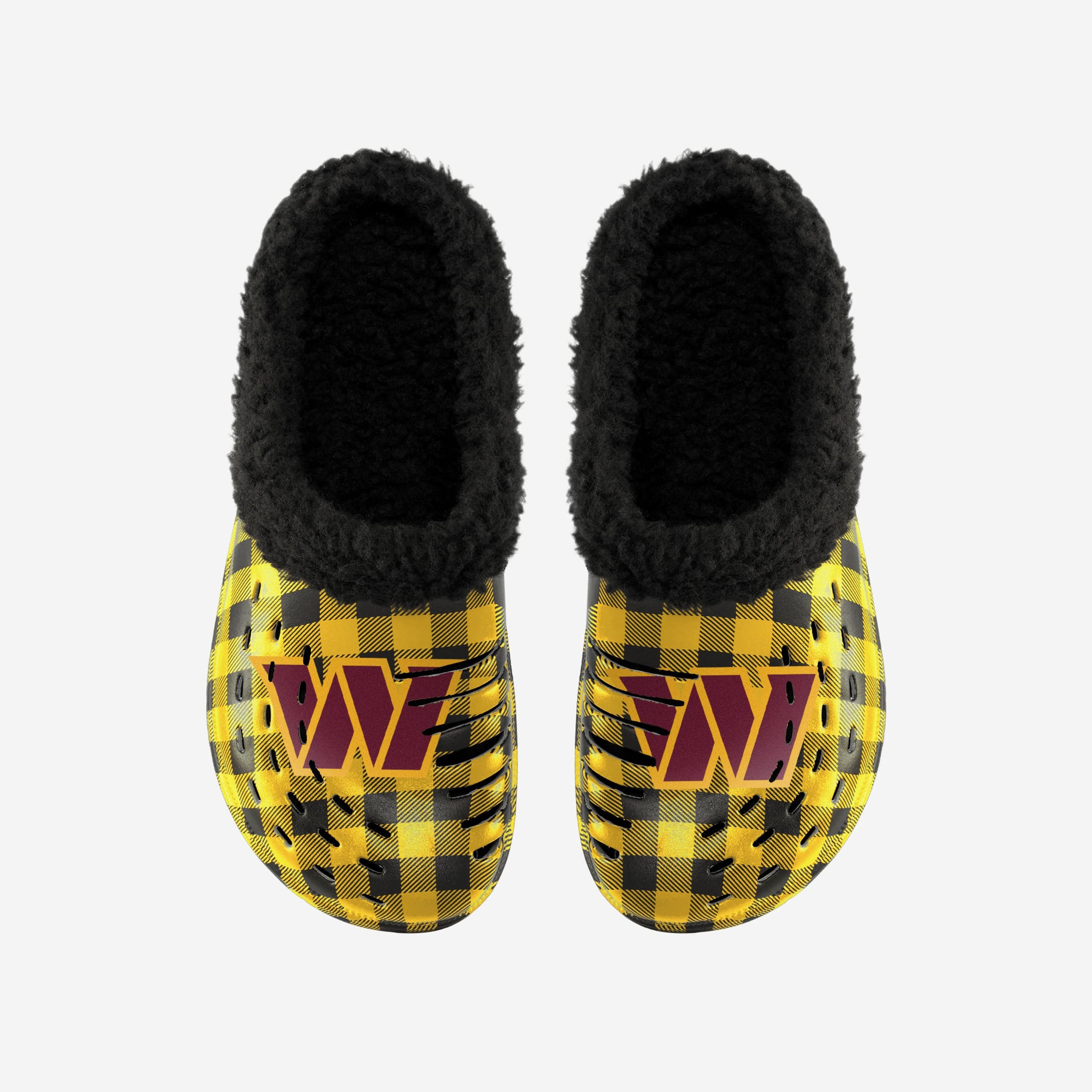 Washington Commanders Sherpa-Lined Buffalo Check Fashion Clogs