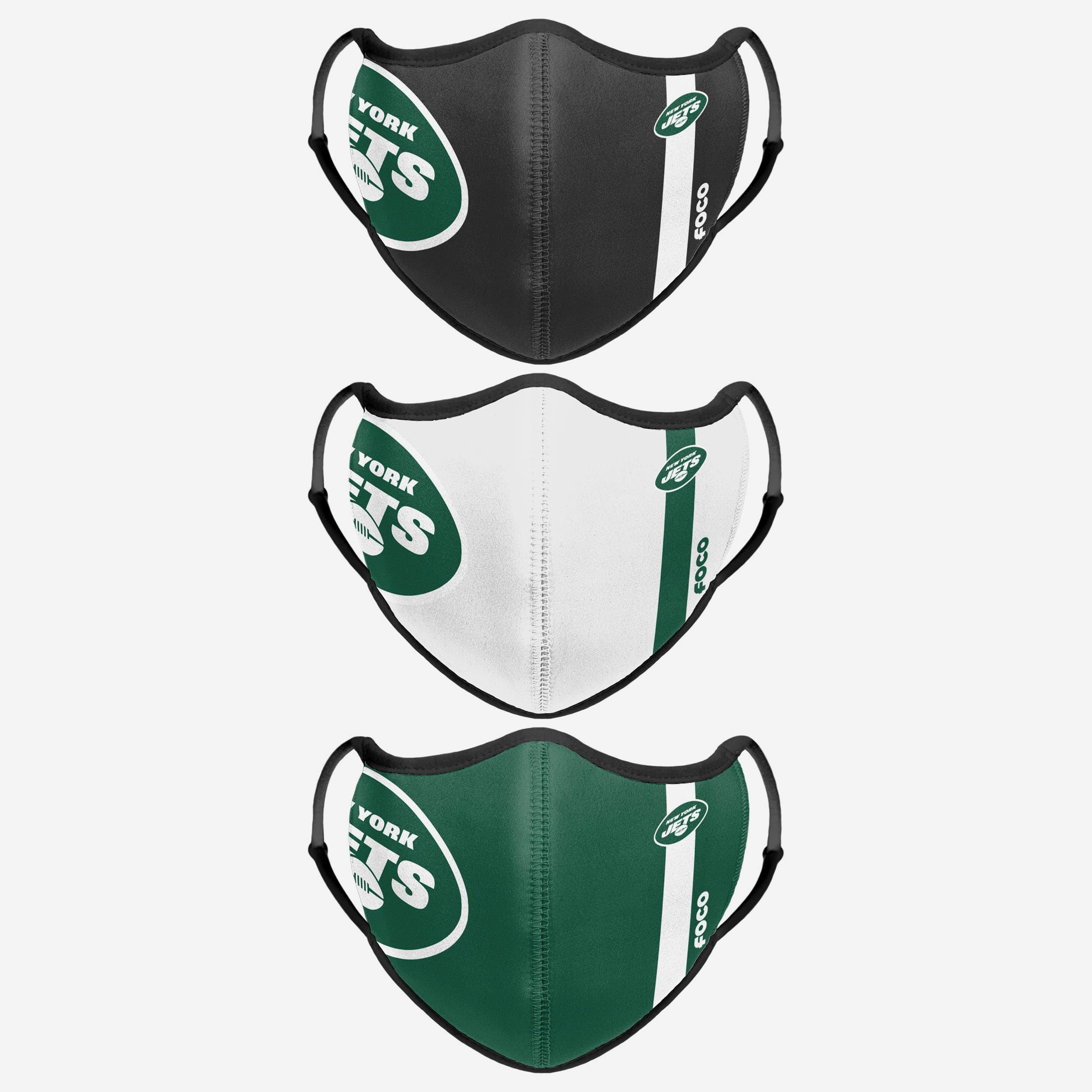 New York Jets Sports 3-Pack Face Cover - Show Your Team Spirit!