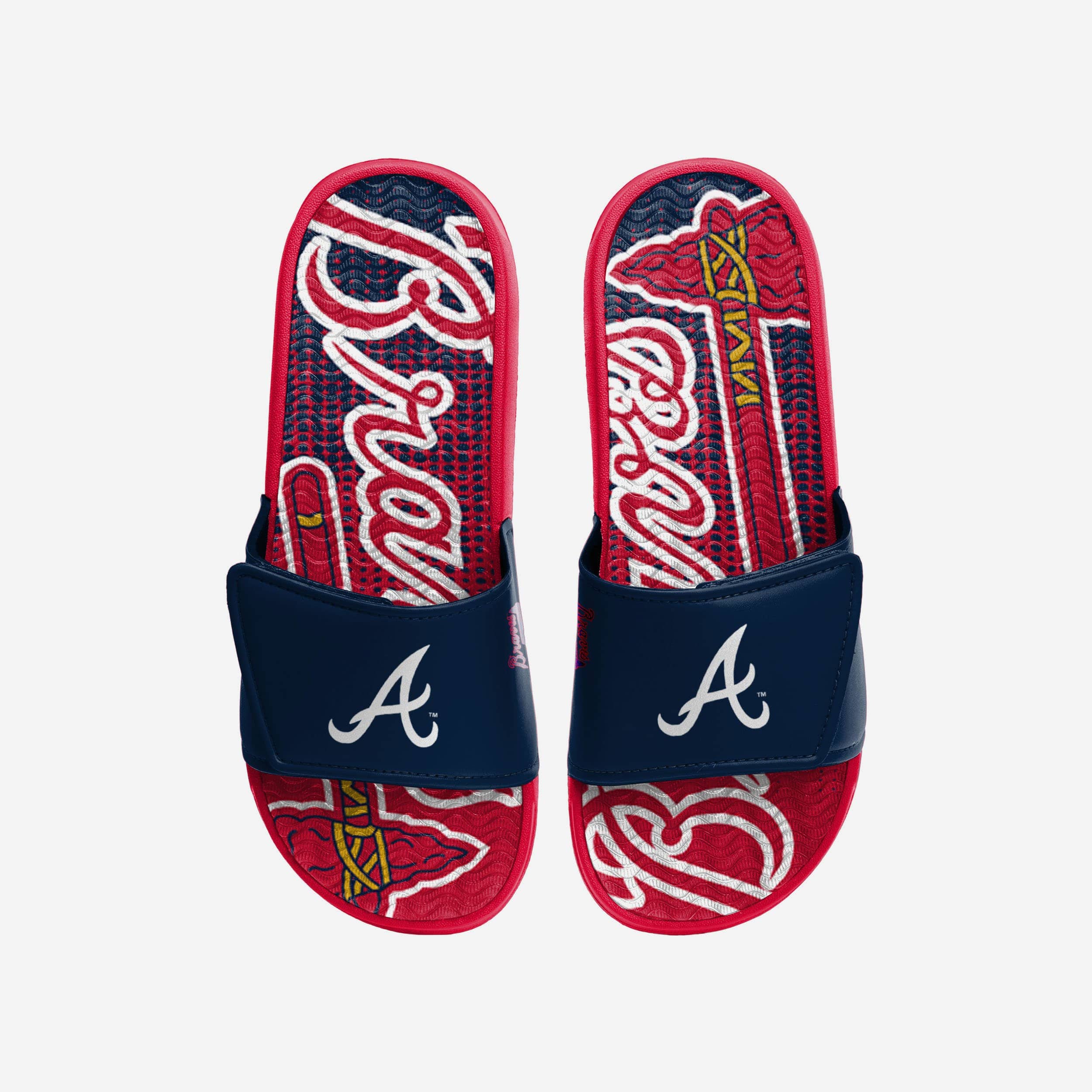 Atlanta Braves Gradient Wordmark Gel Slides - Comfort and Team Spirit!