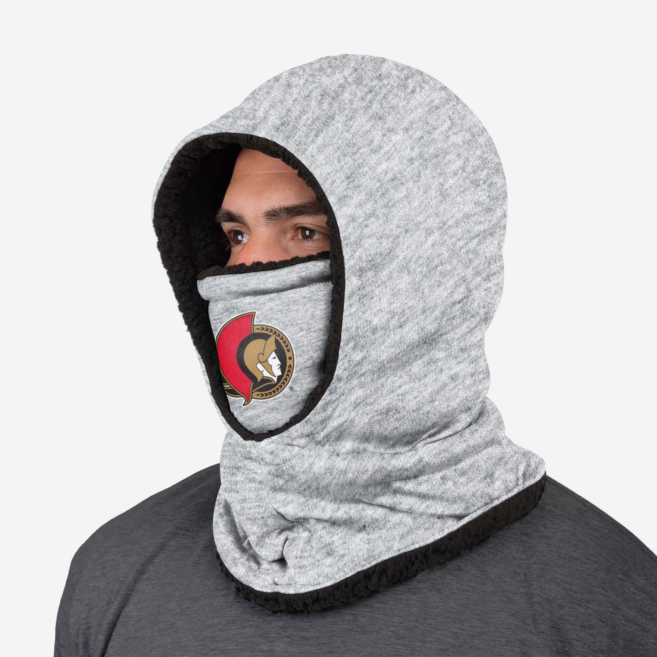 Ottawa Senators' Stylish Heather Grey Big Logo Hooded Gaiter - Must - Have for Fans!